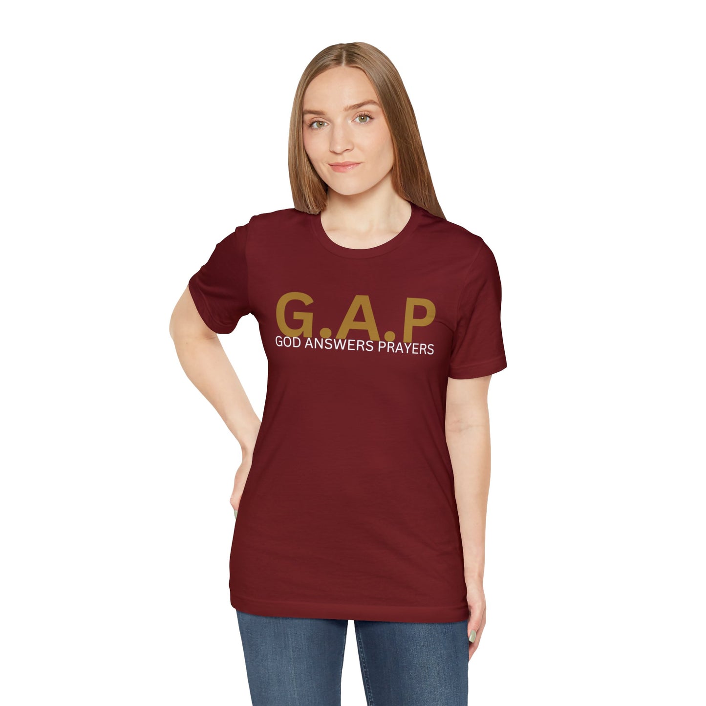 GOD ANSWERS PRAYERS Unisex Jersey Short Sleeve Tee