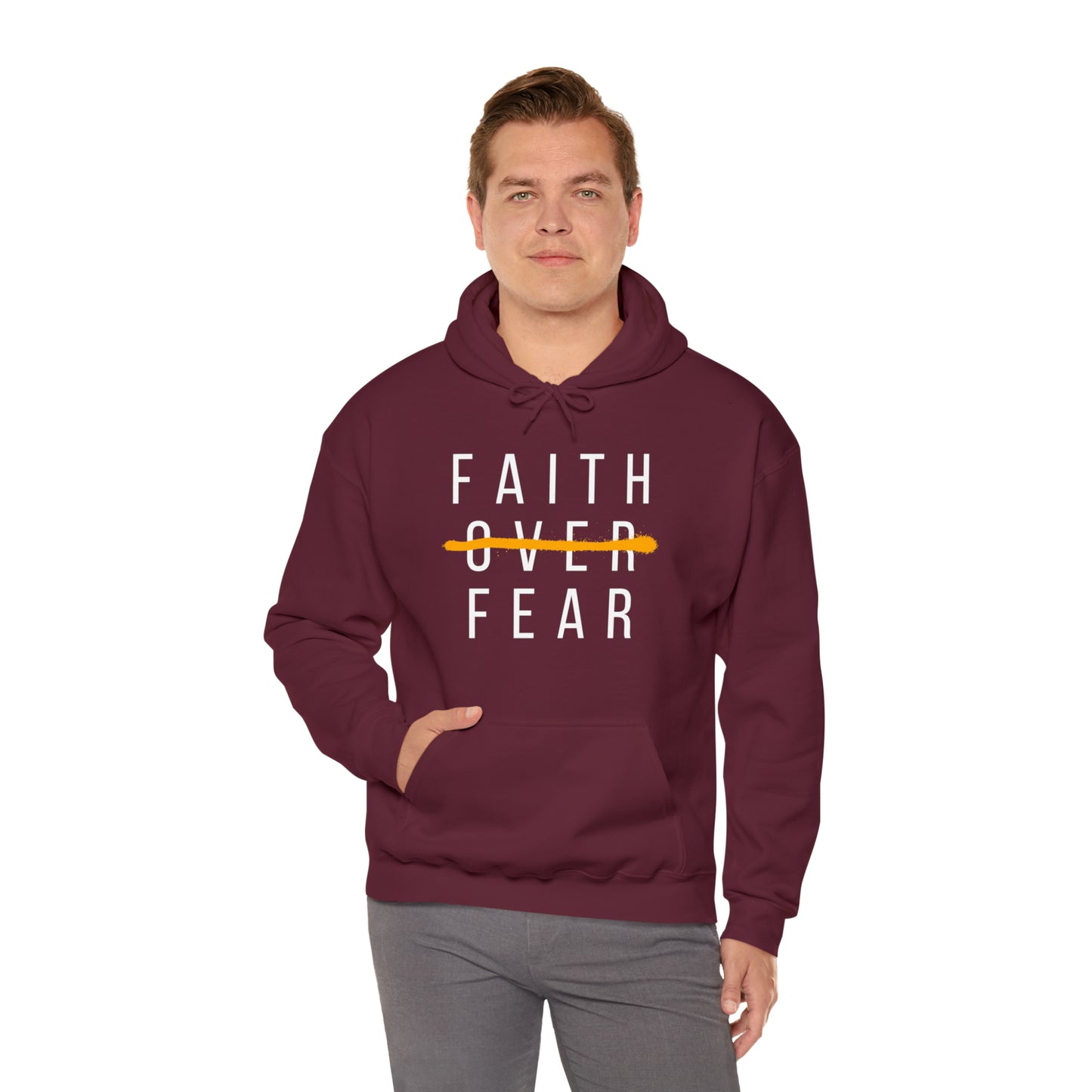 FAITH OVER FEAR Unisex Heavy Blend™ Hooded Sweatshirt