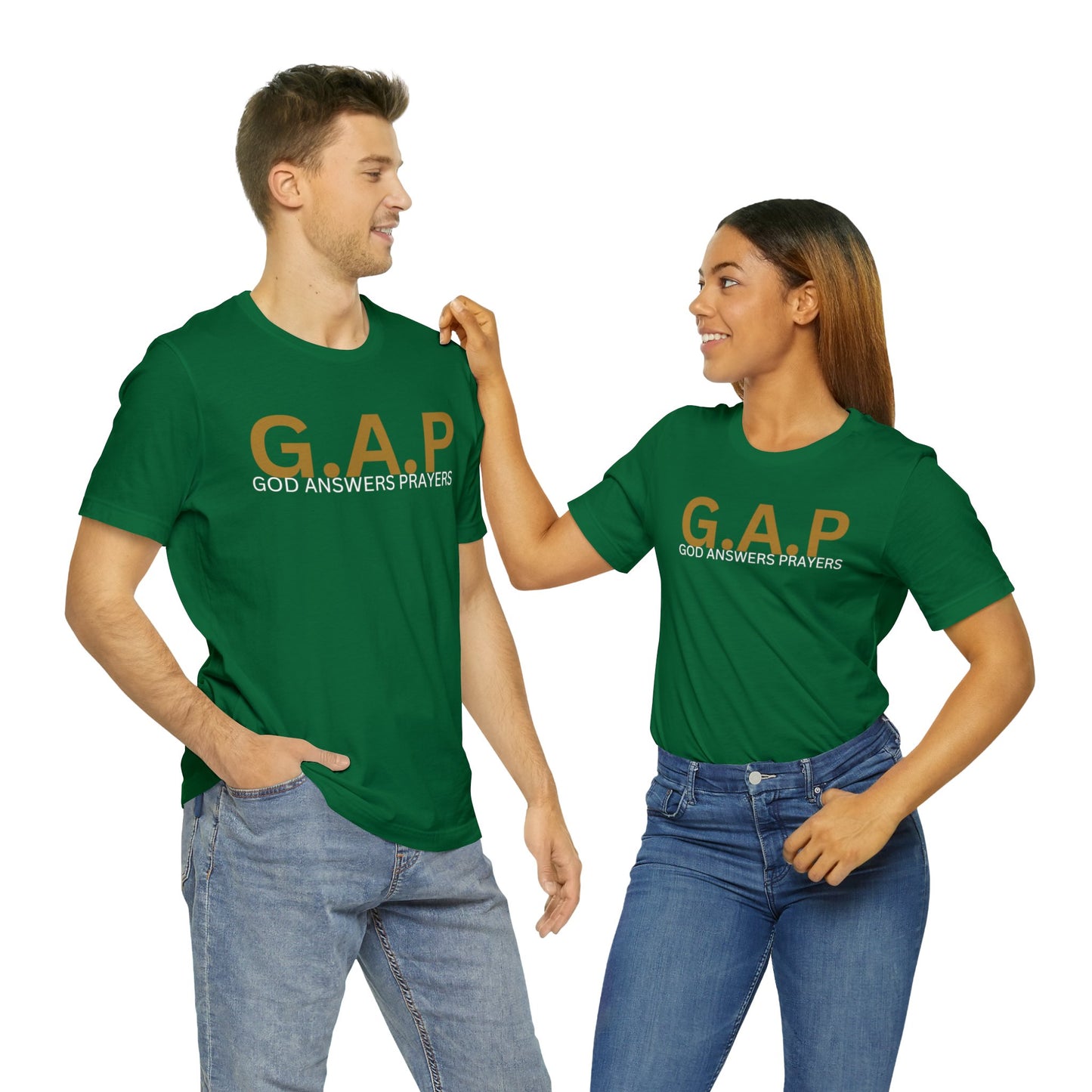 GOD ANSWERS PRAYERS Unisex Jersey Short Sleeve Tee