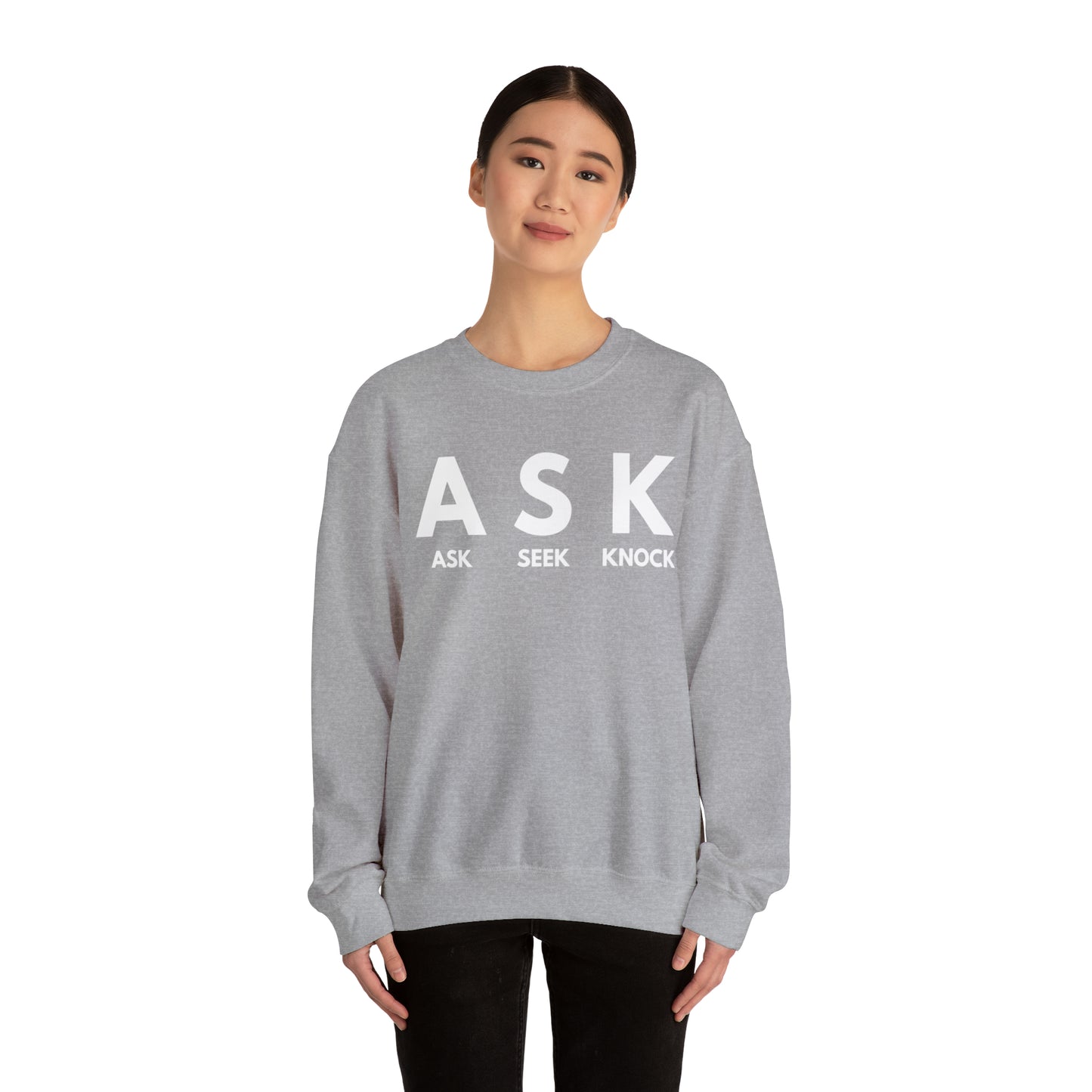 ASK SEEK KNOCK Unisex Heavy Blend™ Crewneck Sweatshirt