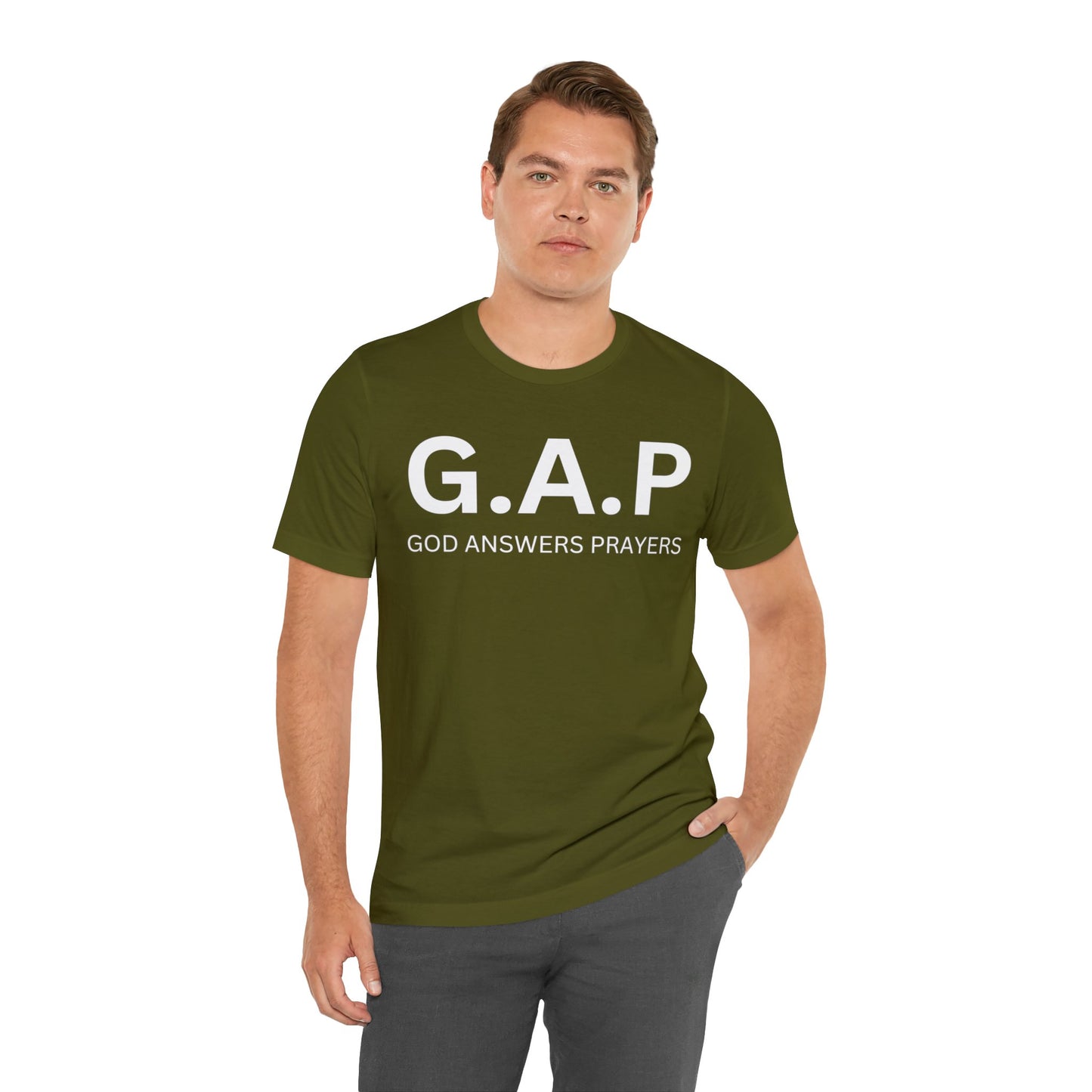GOD ANSWERS PRAYERS Unisex Jersey Short Sleeve Tee