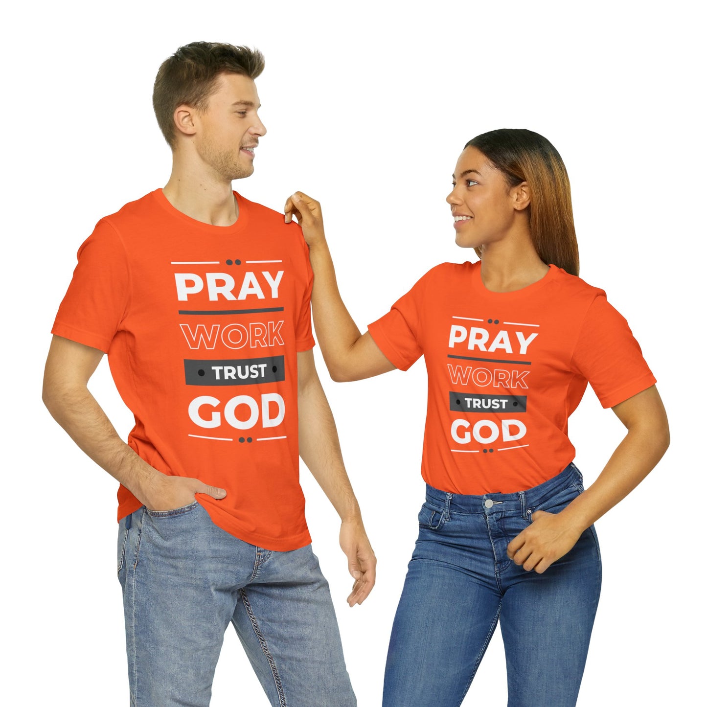 PRAY WORK TRUST GOD Unisex Jersey Short Sleeve Tee