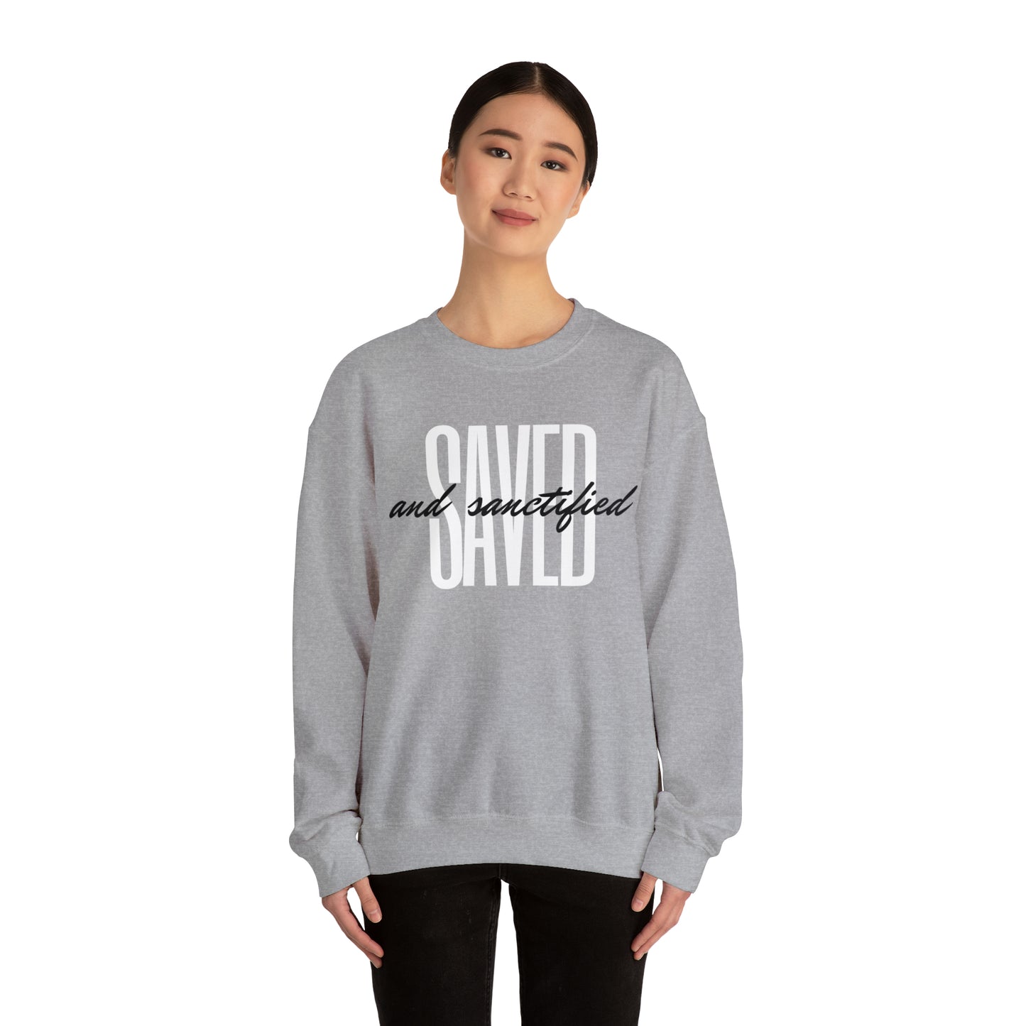 SAVED AND SANCTIFIED Unisex Heavy Blend™ Crewneck Sweatshirt