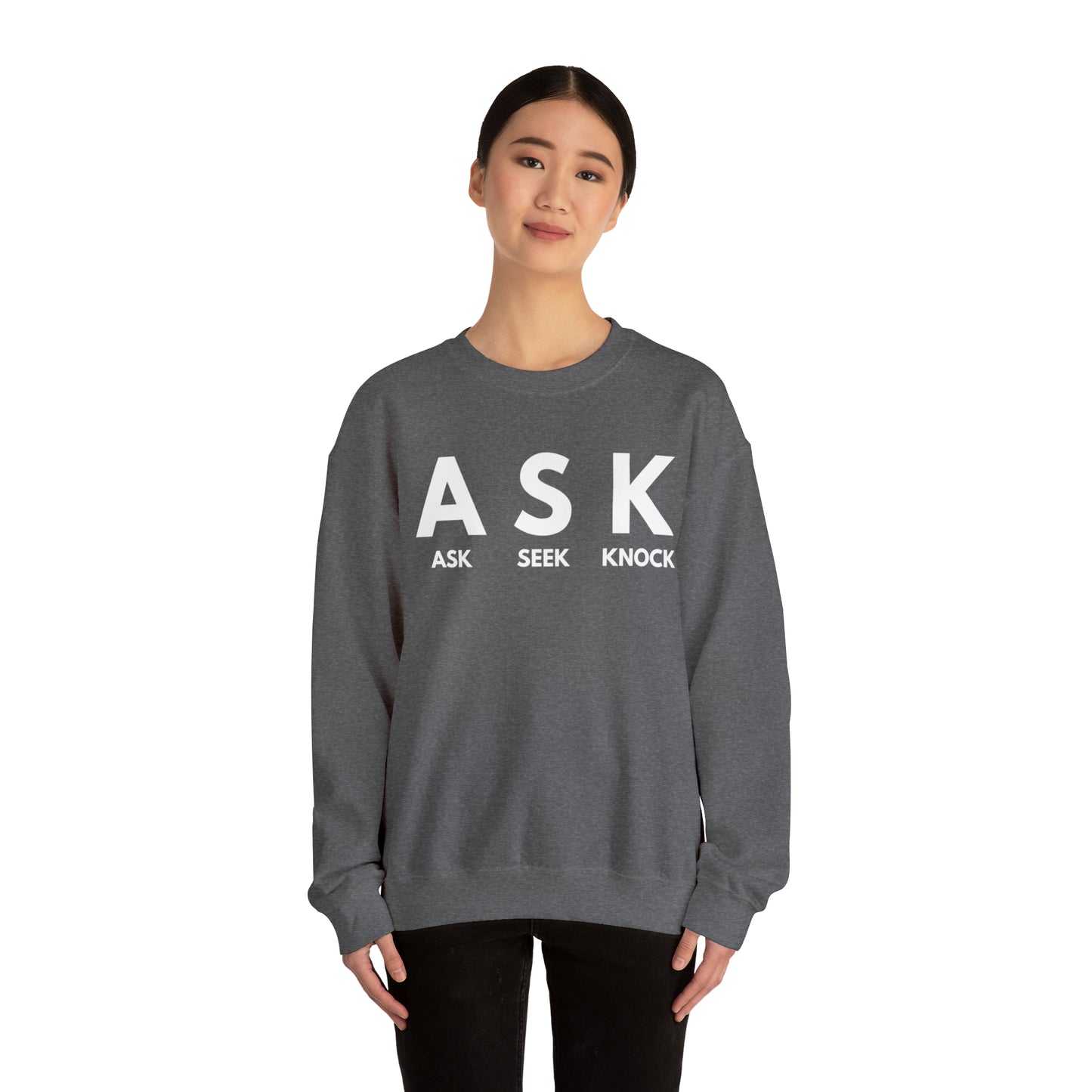 ASK SEEK KNOCK Unisex Heavy Blend™ Crewneck Sweatshirt