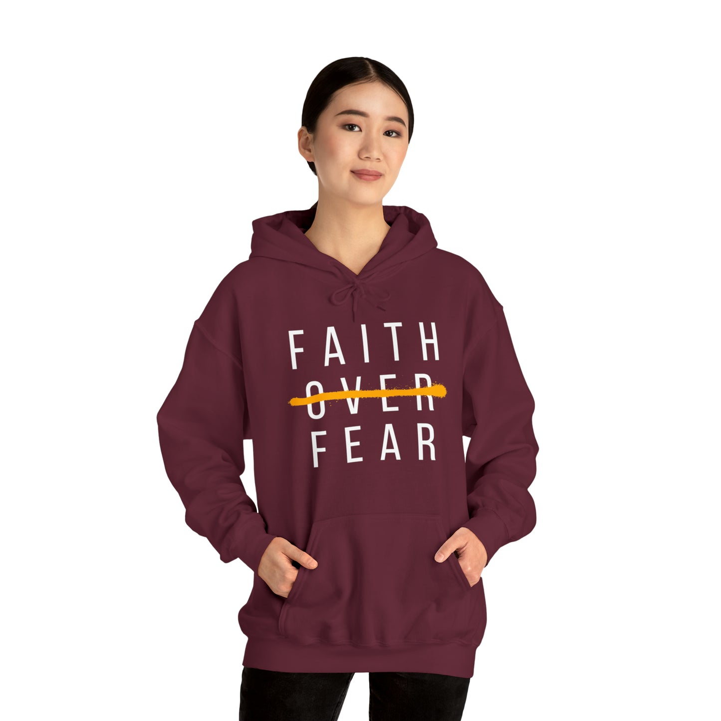 FAITH OVER FEAR Unisex Heavy Blend™ Hooded Sweatshirt