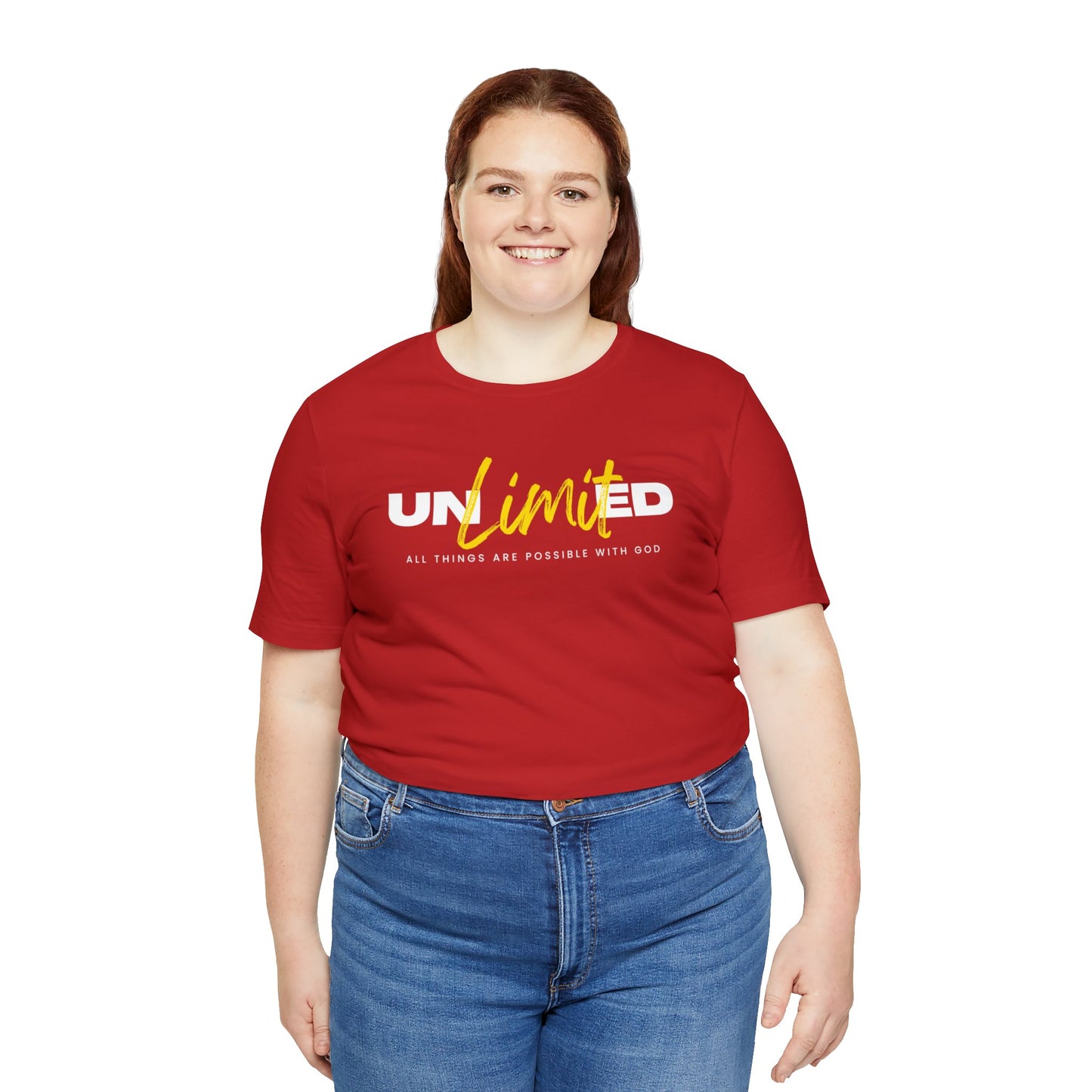 UNLIMITED ALL THINGS ARE POSSIBLE WITH GOD Unisex Jersey Short Sleeve Tee