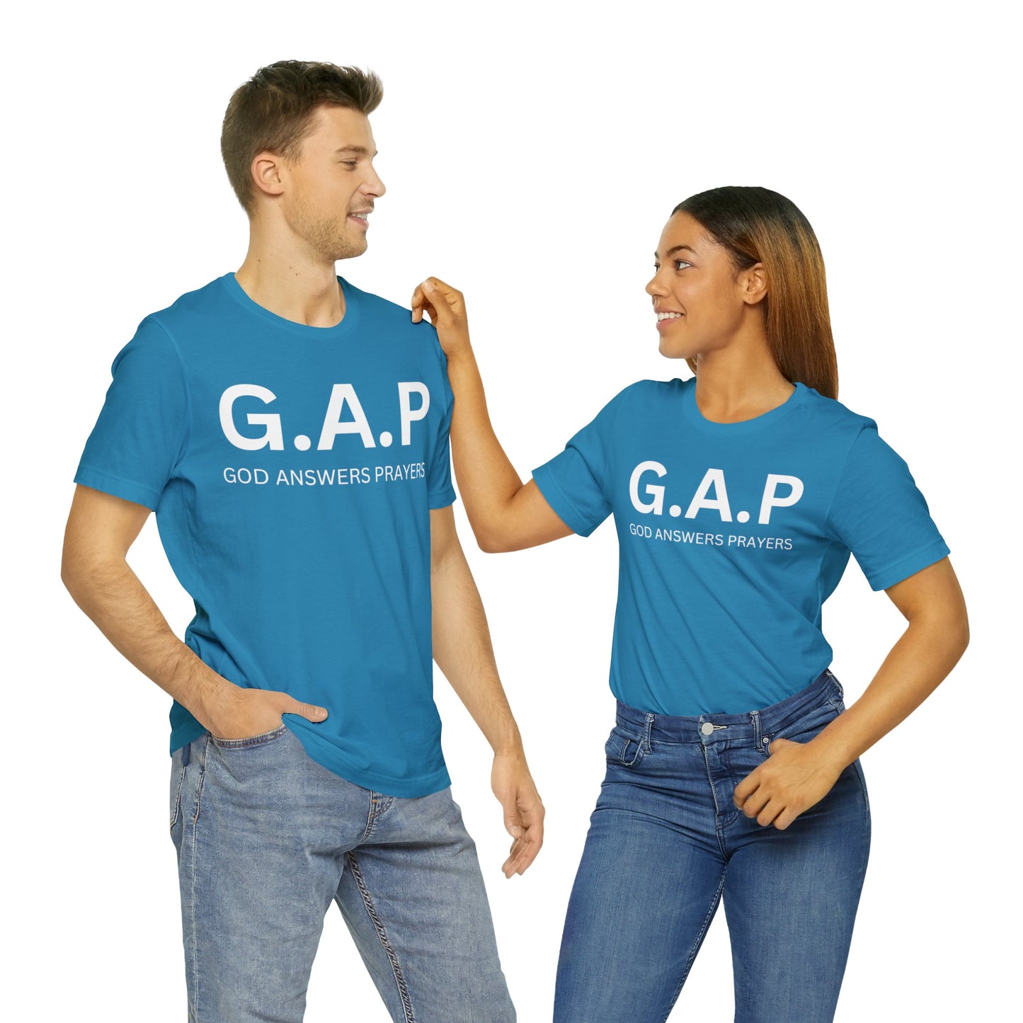 GOD ANSWERS PRAYERS Unisex Jersey Short Sleeve Tee