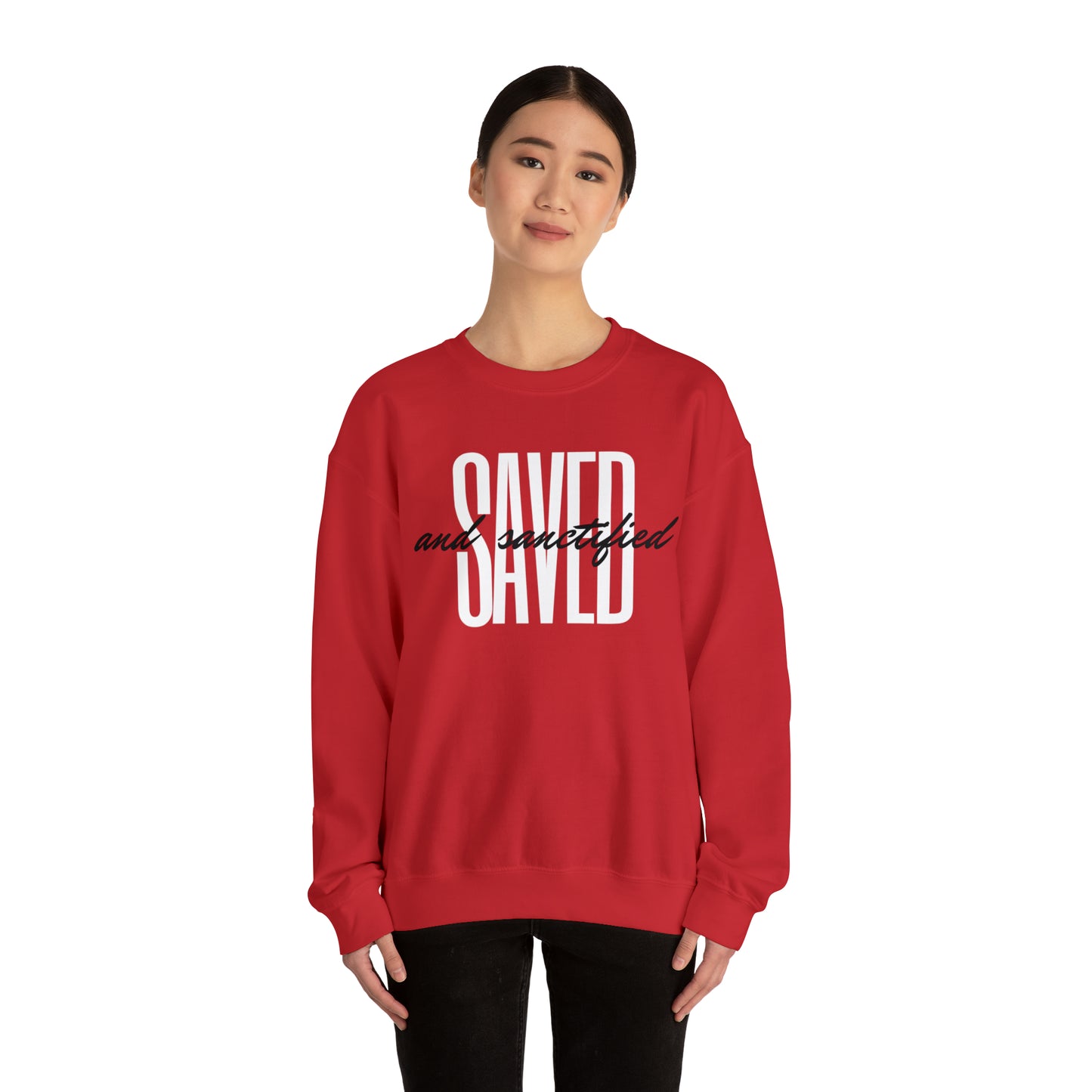 SAVED AND SANCTIFIED Unisex Heavy Blend™ Crewneck Sweatshirt