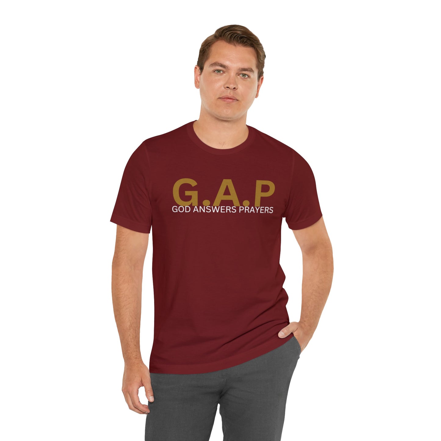 GOD ANSWERS PRAYERS Unisex Jersey Short Sleeve Tee