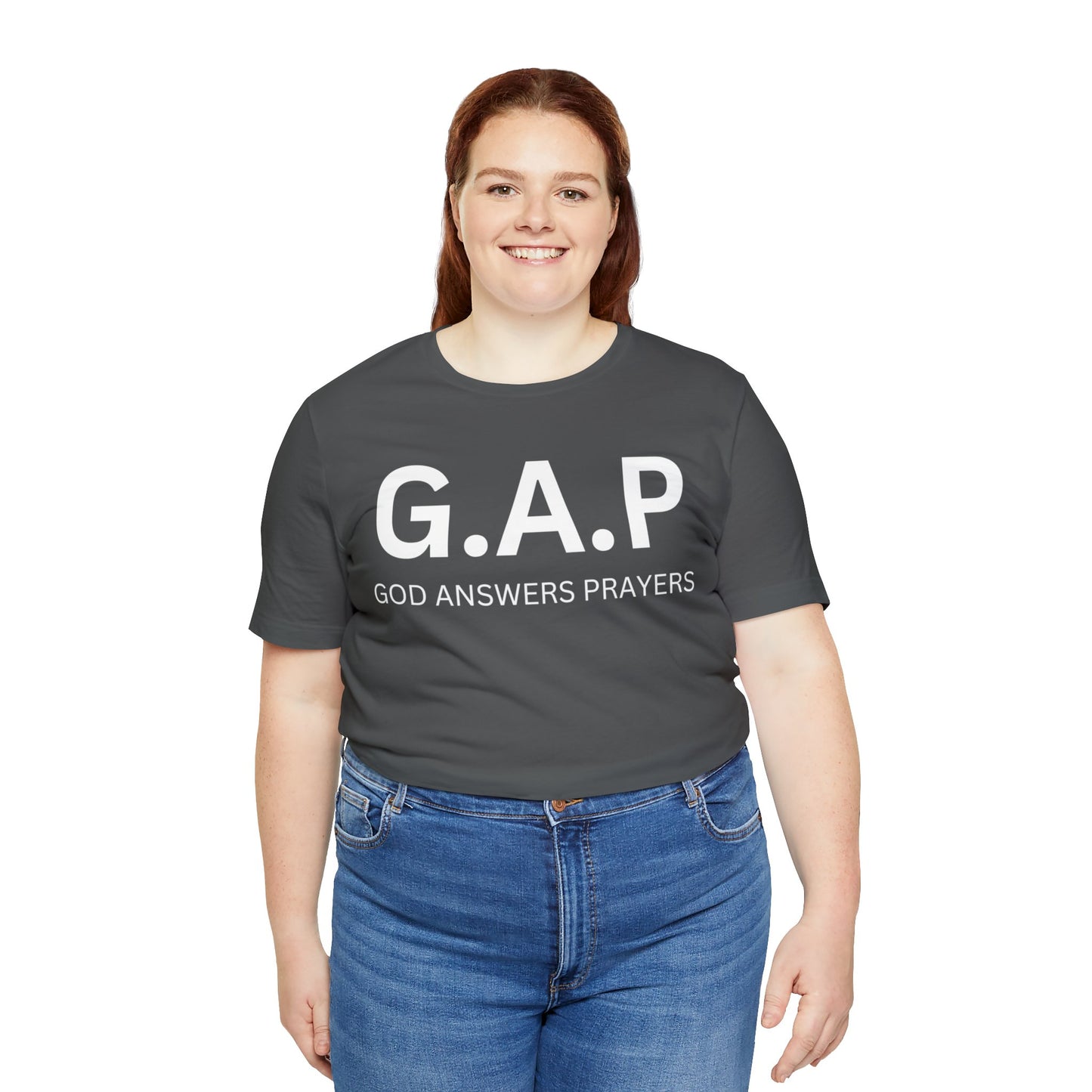 GOD ANSWERS PRAYERS Unisex Jersey Short Sleeve Tee