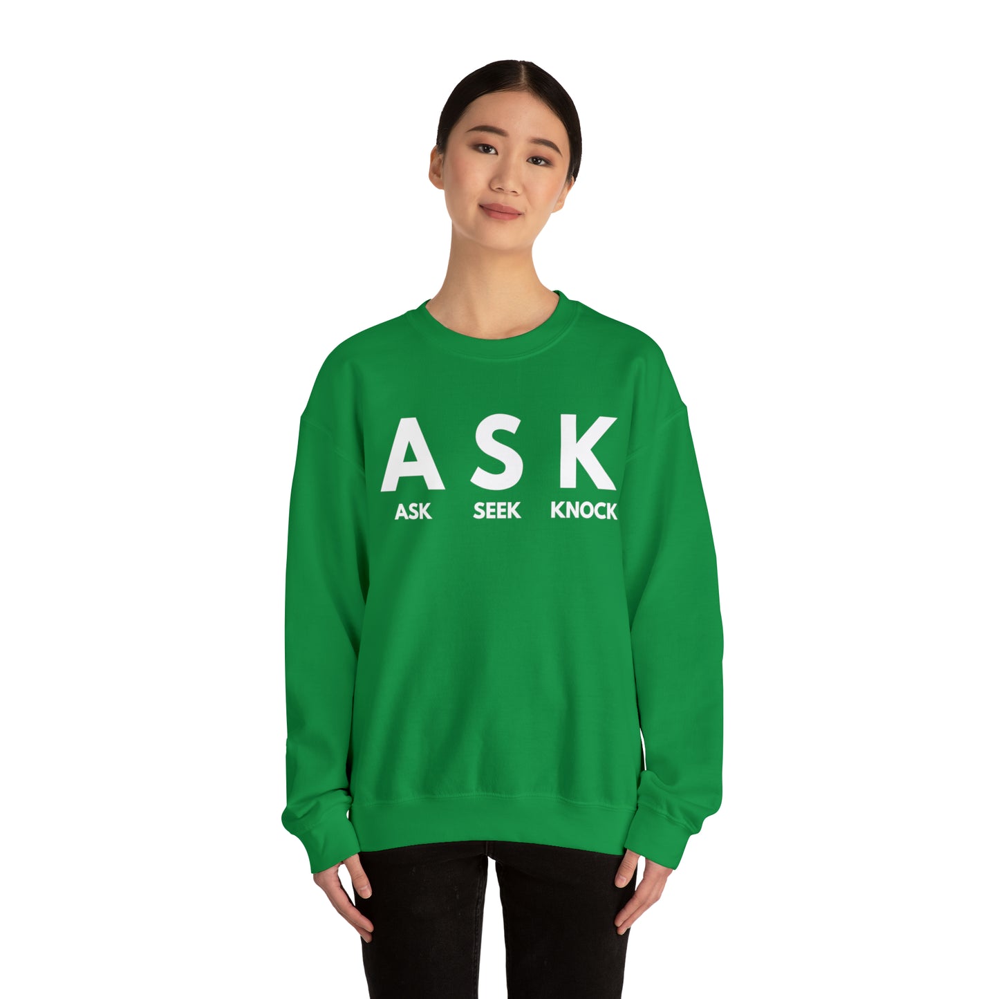 ASK SEEK KNOCK Unisex Heavy Blend™ Crewneck Sweatshirt