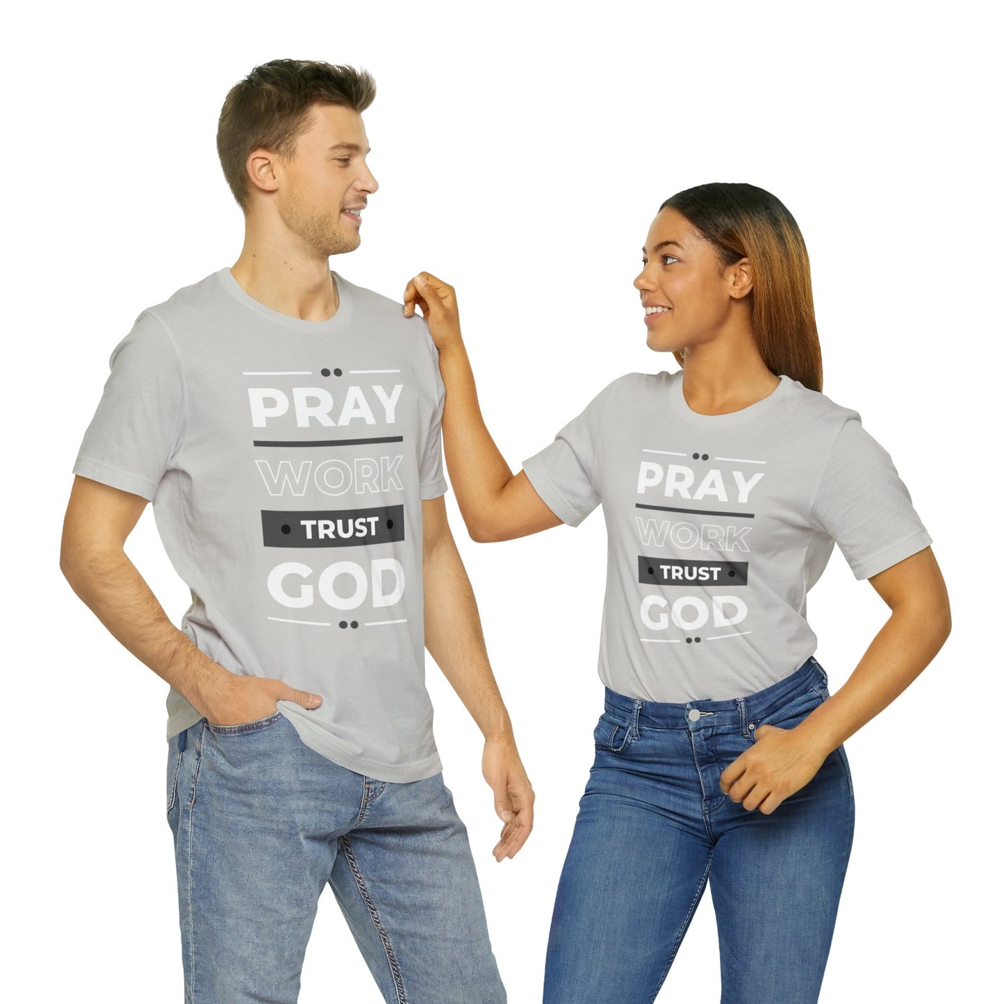 PRAY WORK TRUST GOD Unisex Jersey Short Sleeve Tee