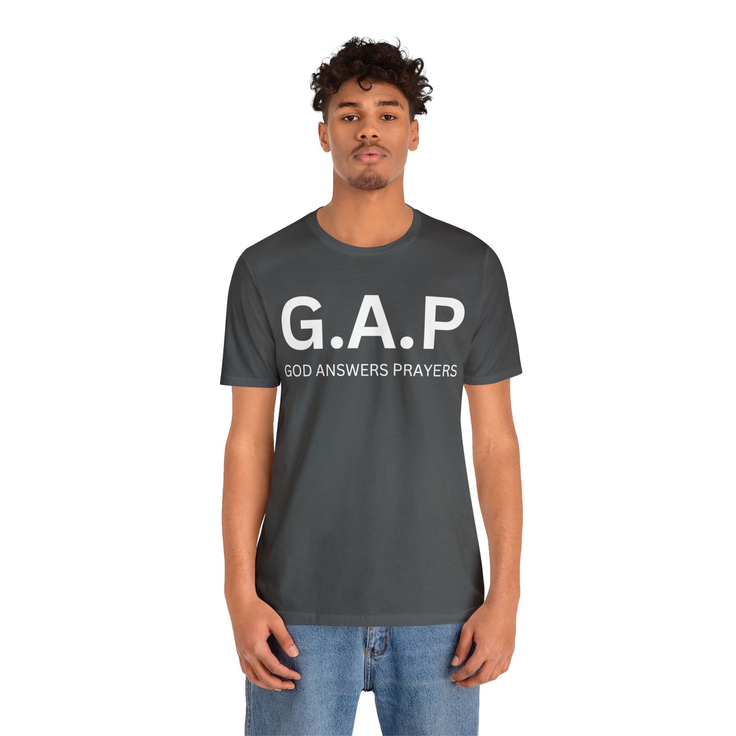 GOD ANSWERS PRAYERS Unisex Jersey Short Sleeve Tee