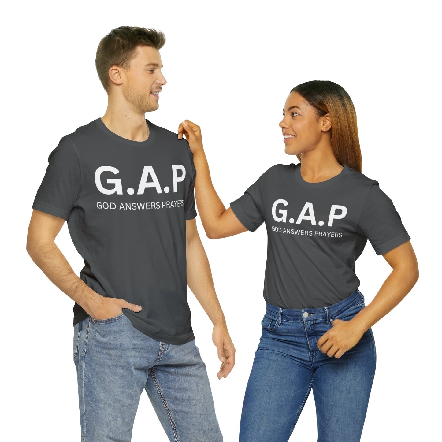 GOD ANSWERS PRAYERS Unisex Jersey Short Sleeve Tee