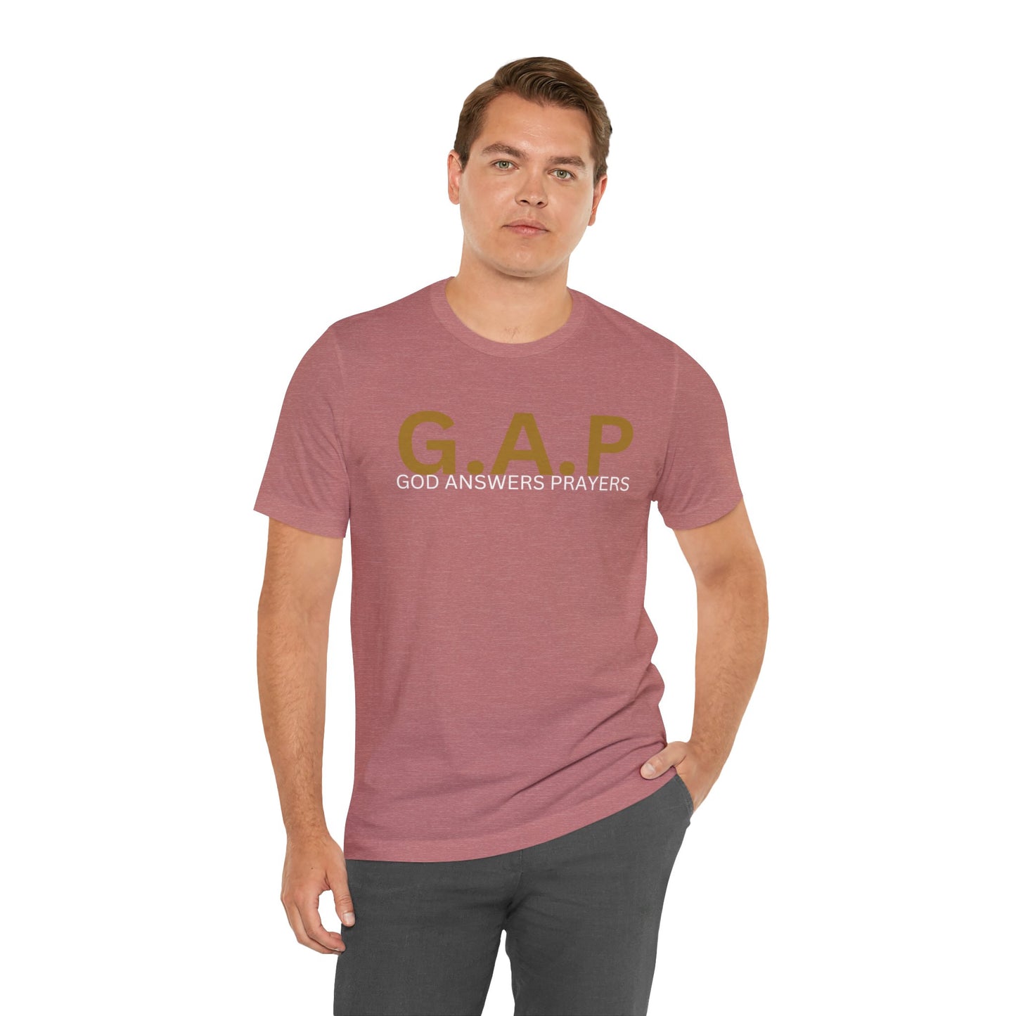 GOD ANSWERS PRAYERS Unisex Jersey Short Sleeve Tee