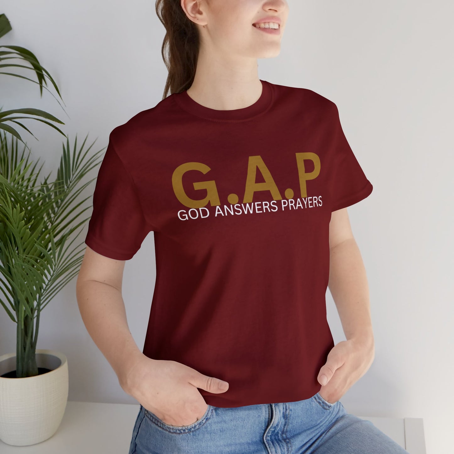 GOD ANSWERS PRAYERS Unisex Jersey Short Sleeve Tee