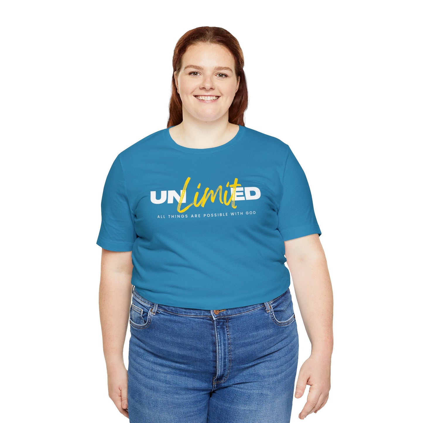 UNLIMITED ALL THINGS ARE POSSIBLE WITH GOD Unisex Jersey Short Sleeve Tee