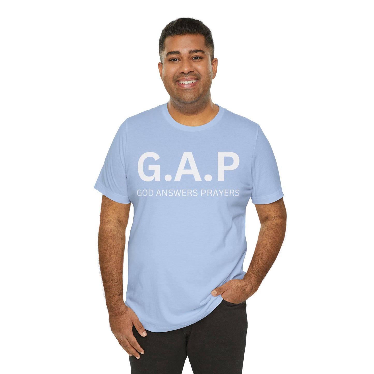 GOD ANSWERS PRAYERS Unisex Jersey Short Sleeve Tee