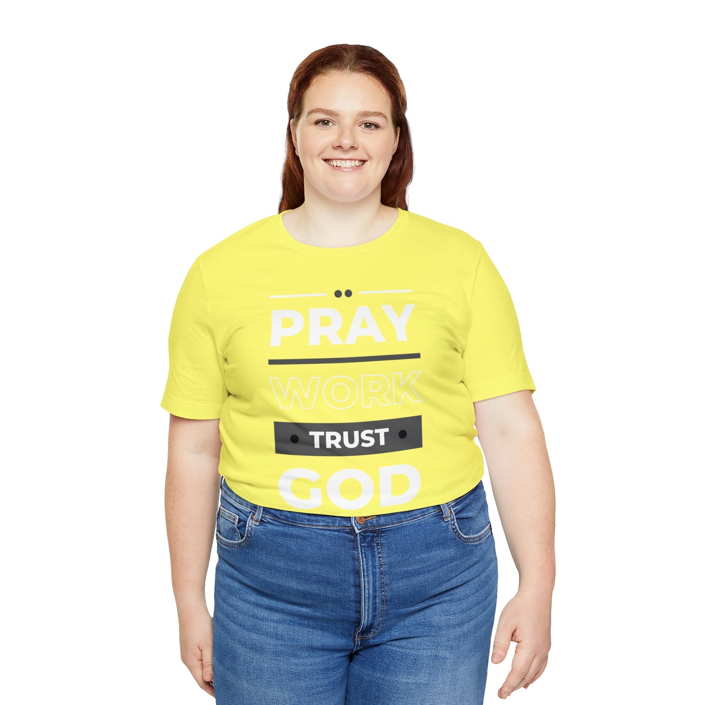 PRAY WORK TRUST GOD Unisex Jersey Short Sleeve Tee