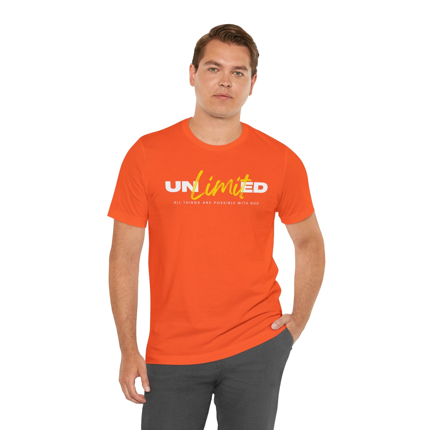 UNLIMITED ALL THINGS ARE POSSIBLE WITH GOD Unisex Jersey Short Sleeve Tee
