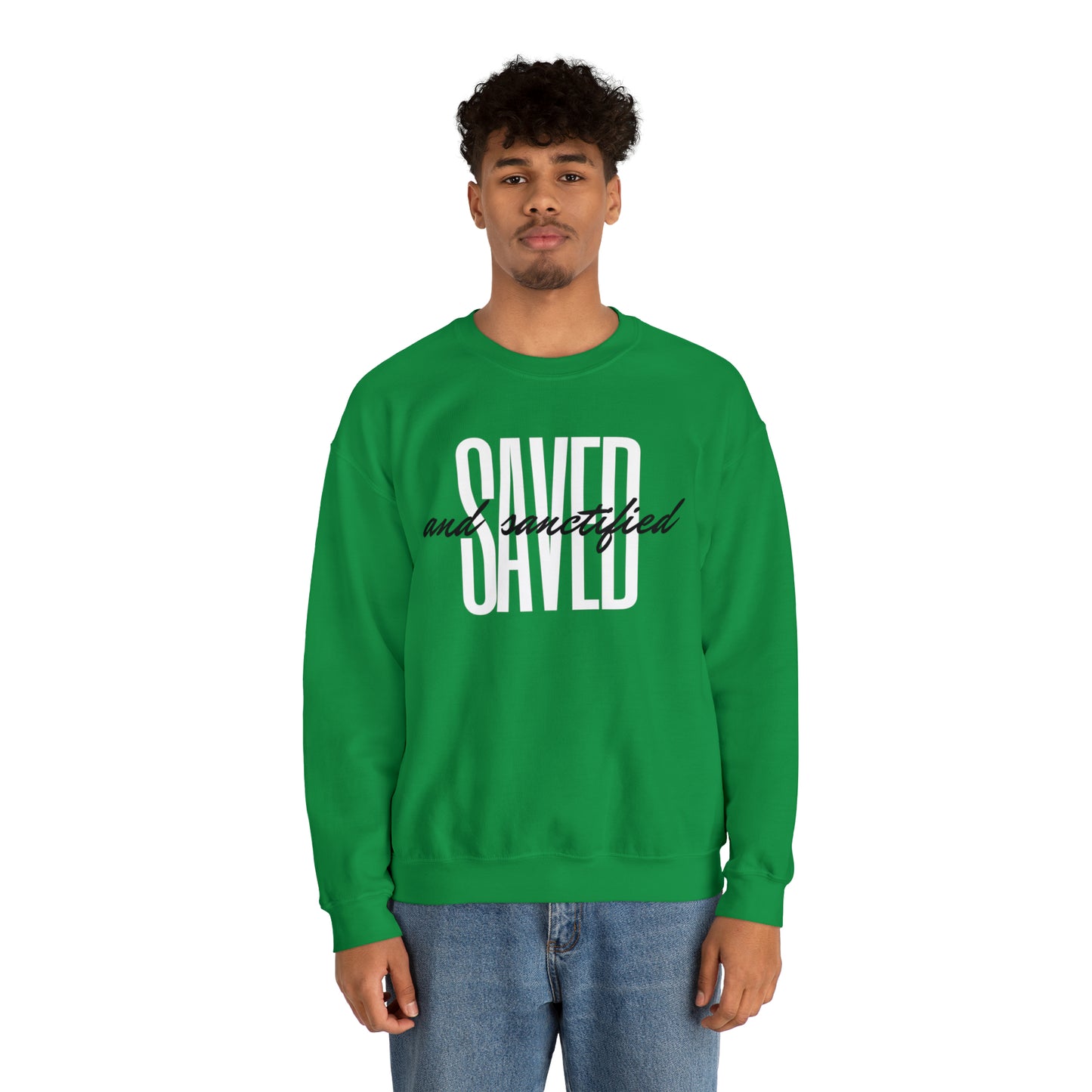 SAVED AND SANCTIFIED Unisex Heavy Blend™ Crewneck Sweatshirt