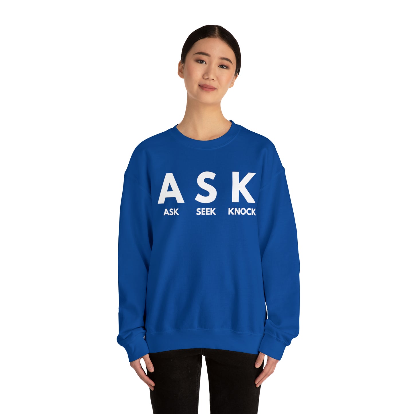 ASK SEEK KNOCK Unisex Heavy Blend™ Crewneck Sweatshirt