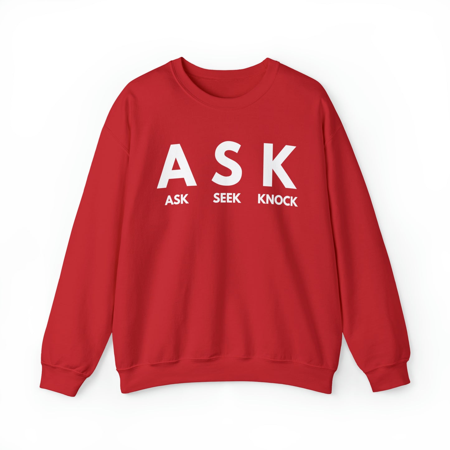 ASK SEEK KNOCK Unisex Heavy Blend™ Crewneck Sweatshirt