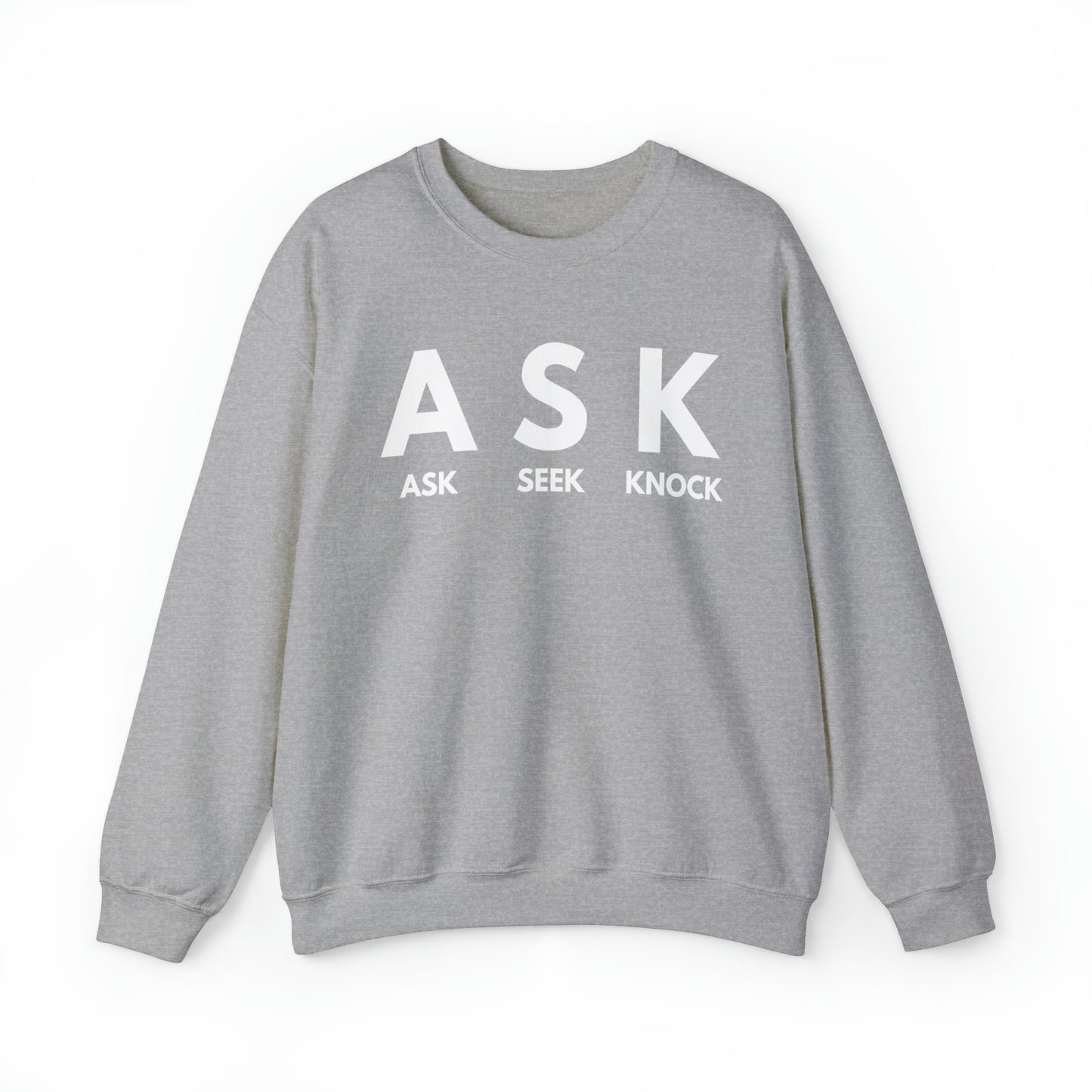 ASK SEEK KNOCK Unisex Heavy Blend™ Crewneck Sweatshirt