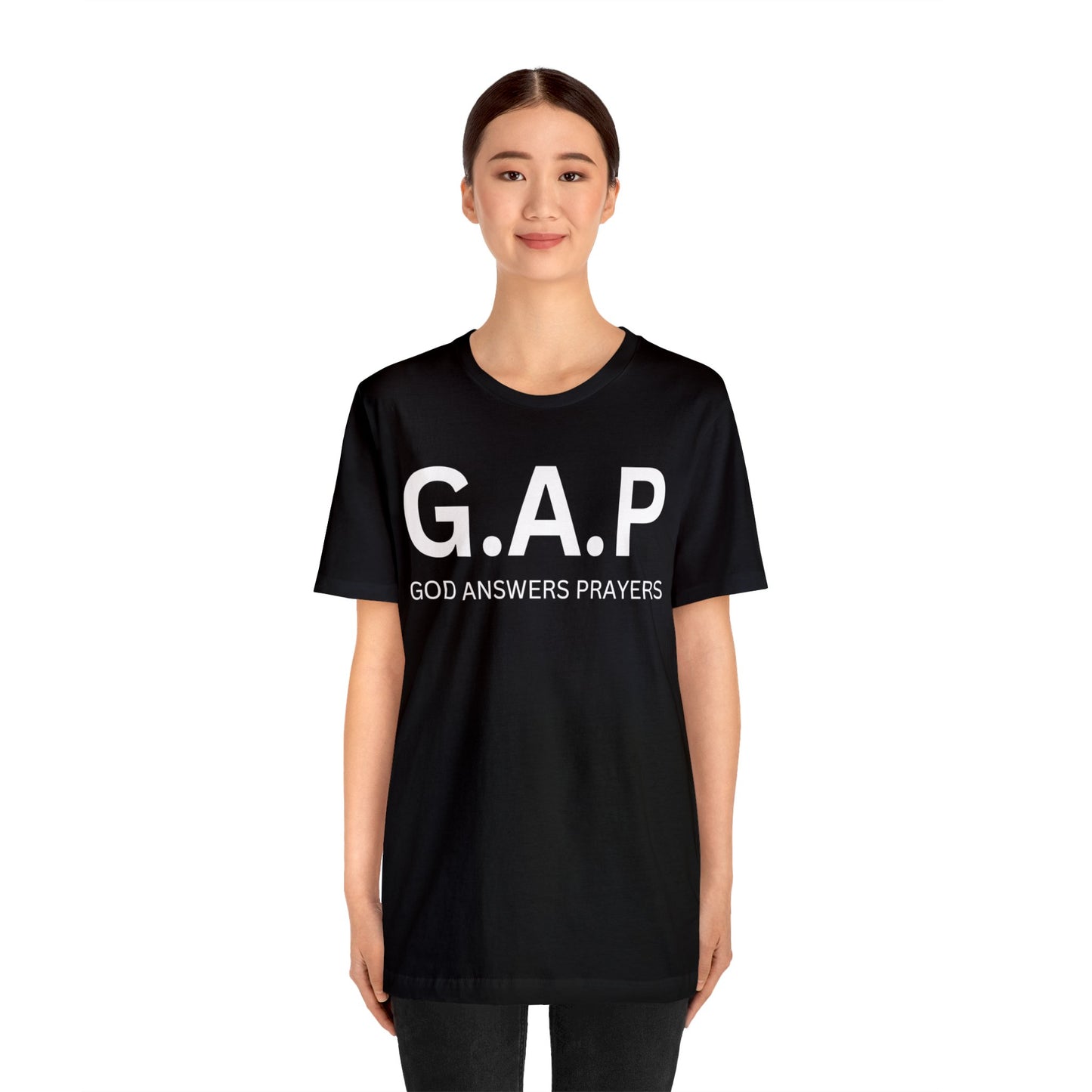 GOD ANSWERS PRAYERS Unisex Jersey Short Sleeve Tee