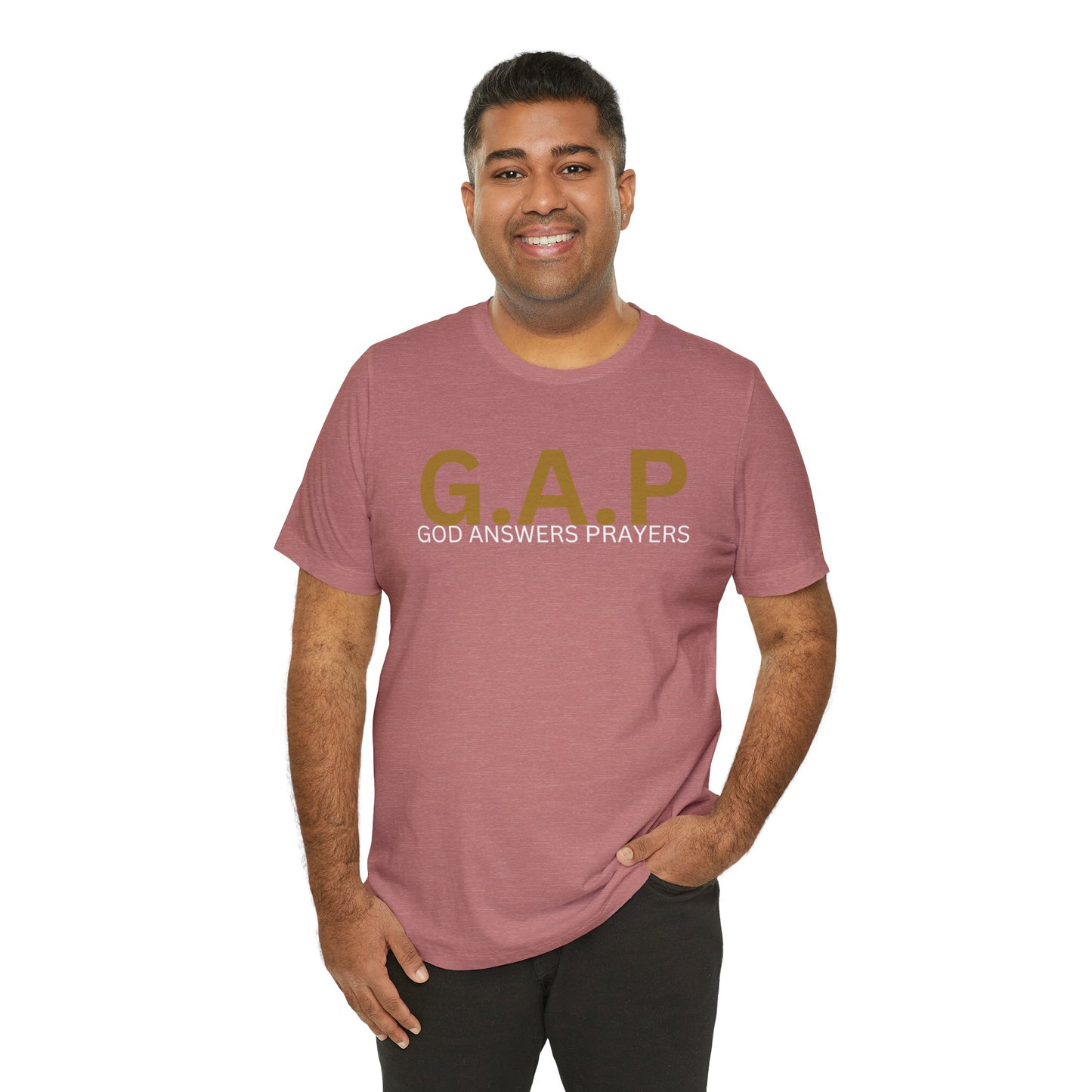 GOD ANSWERS PRAYERS Unisex Jersey Short Sleeve Tee