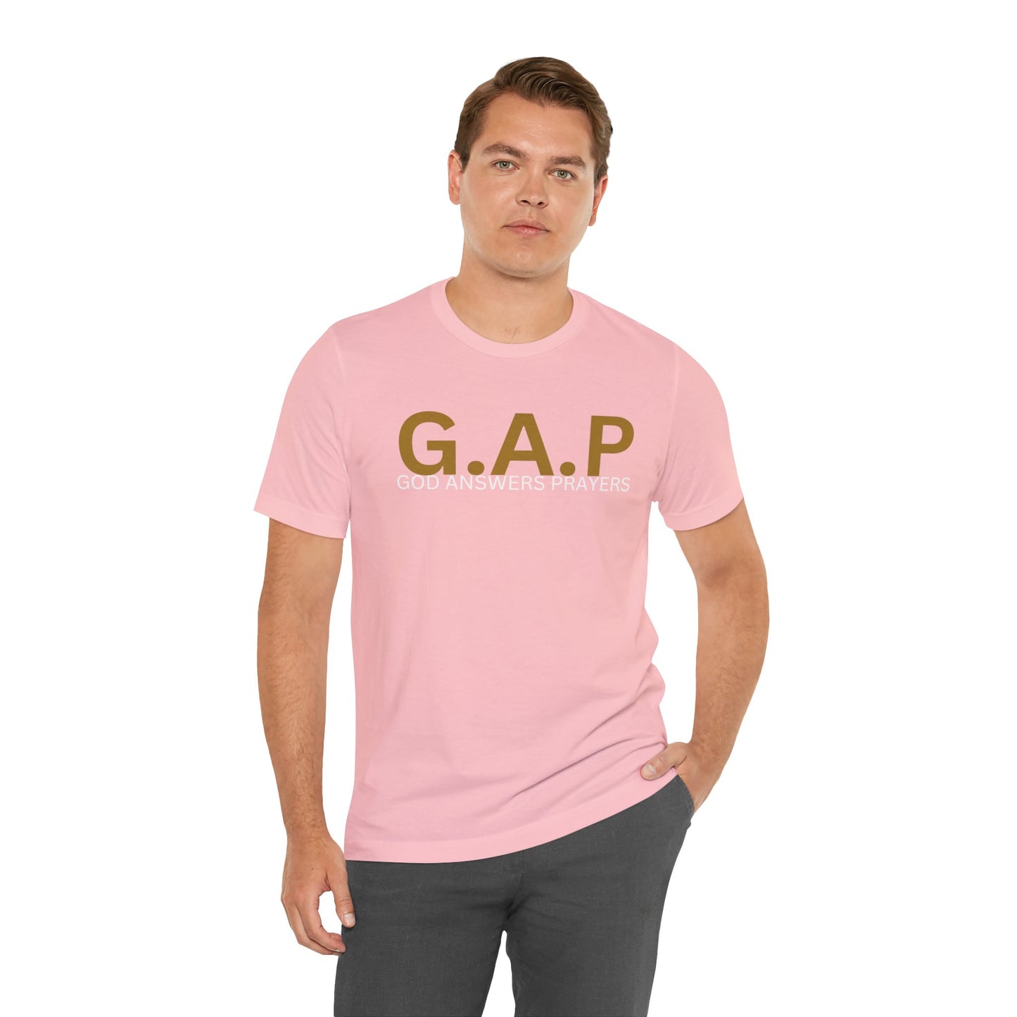 GOD ANSWERS PRAYERS Unisex Jersey Short Sleeve Tee