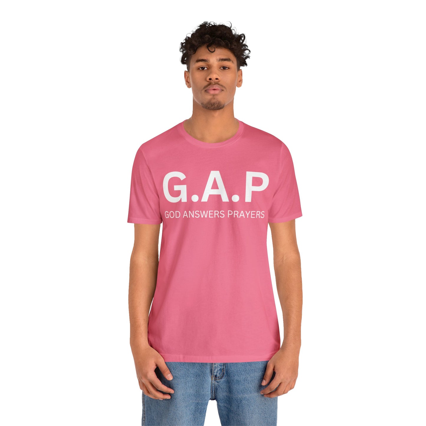 GOD ANSWERS PRAYERS Unisex Jersey Short Sleeve Tee