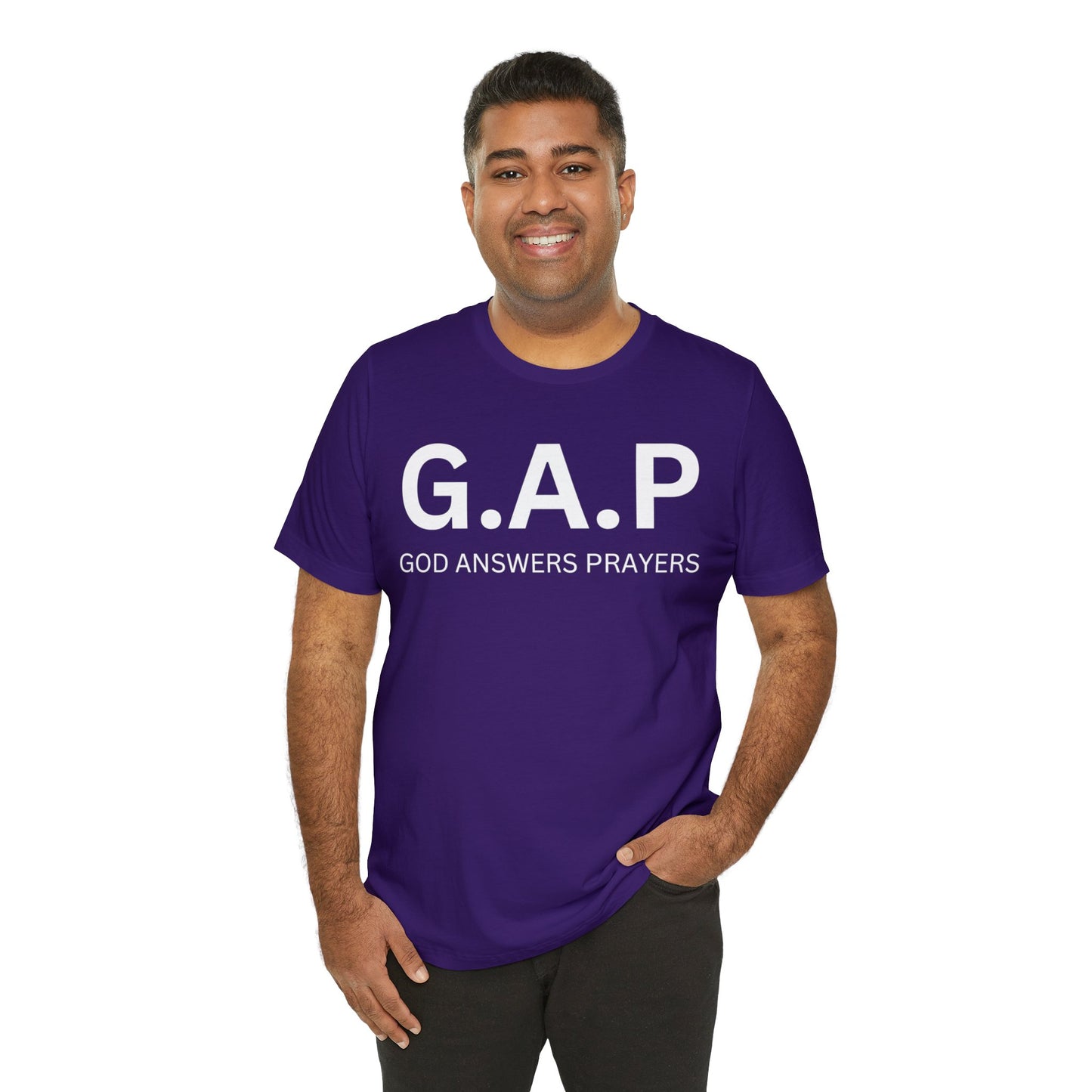 GOD ANSWERS PRAYERS Unisex Jersey Short Sleeve Tee