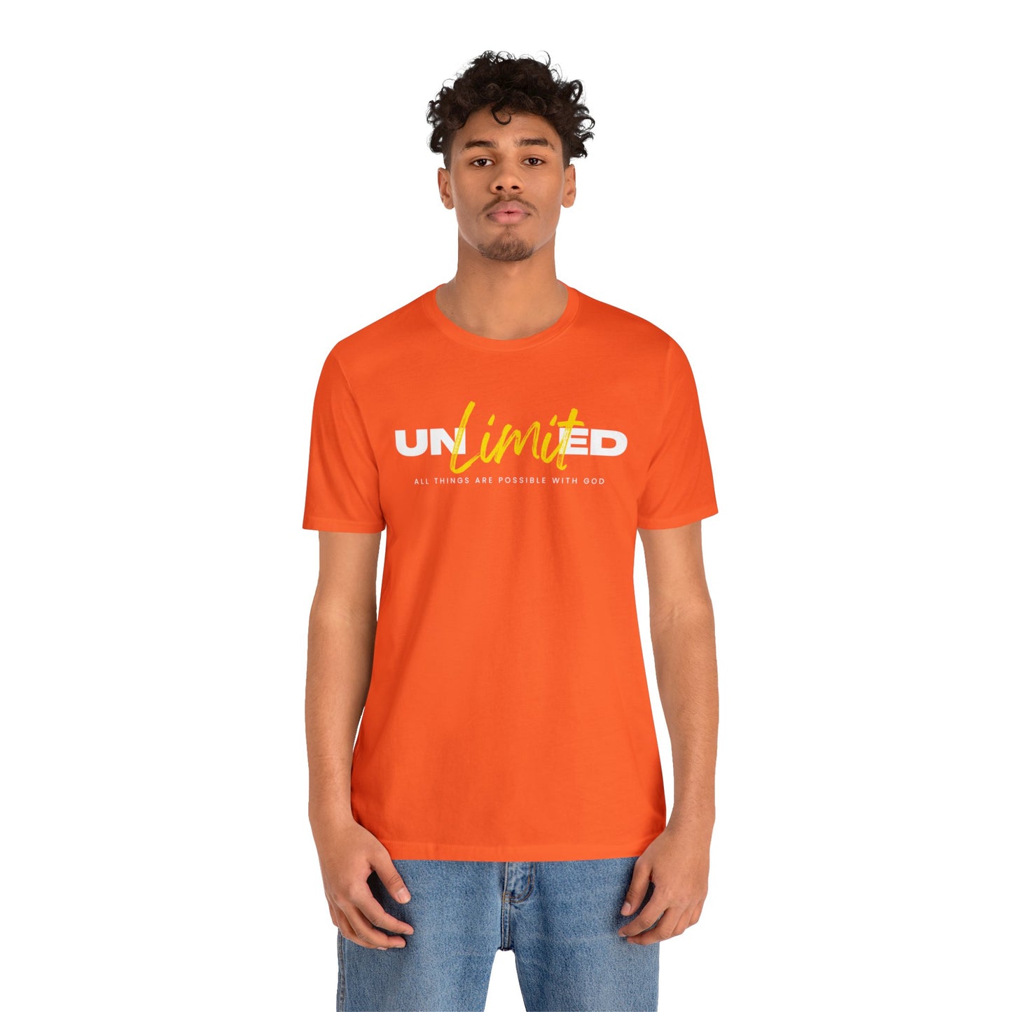 UNLIMITED ALL THINGS ARE POSSIBLE WITH GOD Unisex Jersey Short Sleeve Tee