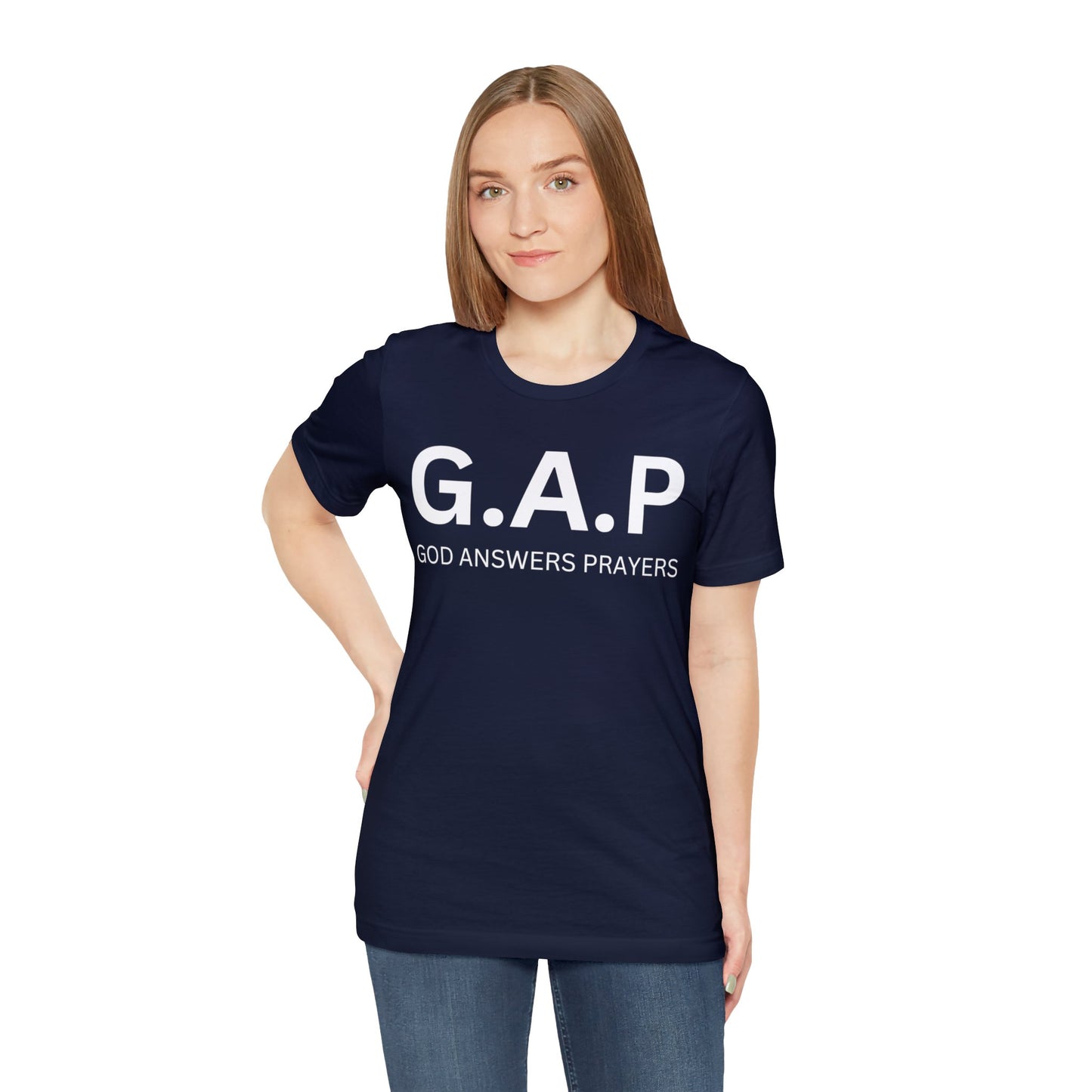 GOD ANSWERS PRAYERS Unisex Jersey Short Sleeve Tee