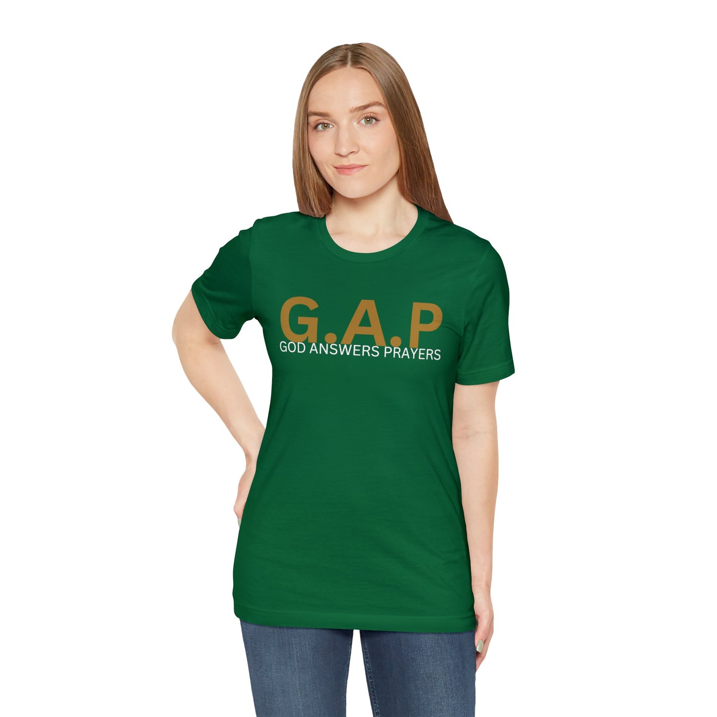 GOD ANSWERS PRAYERS Unisex Jersey Short Sleeve Tee