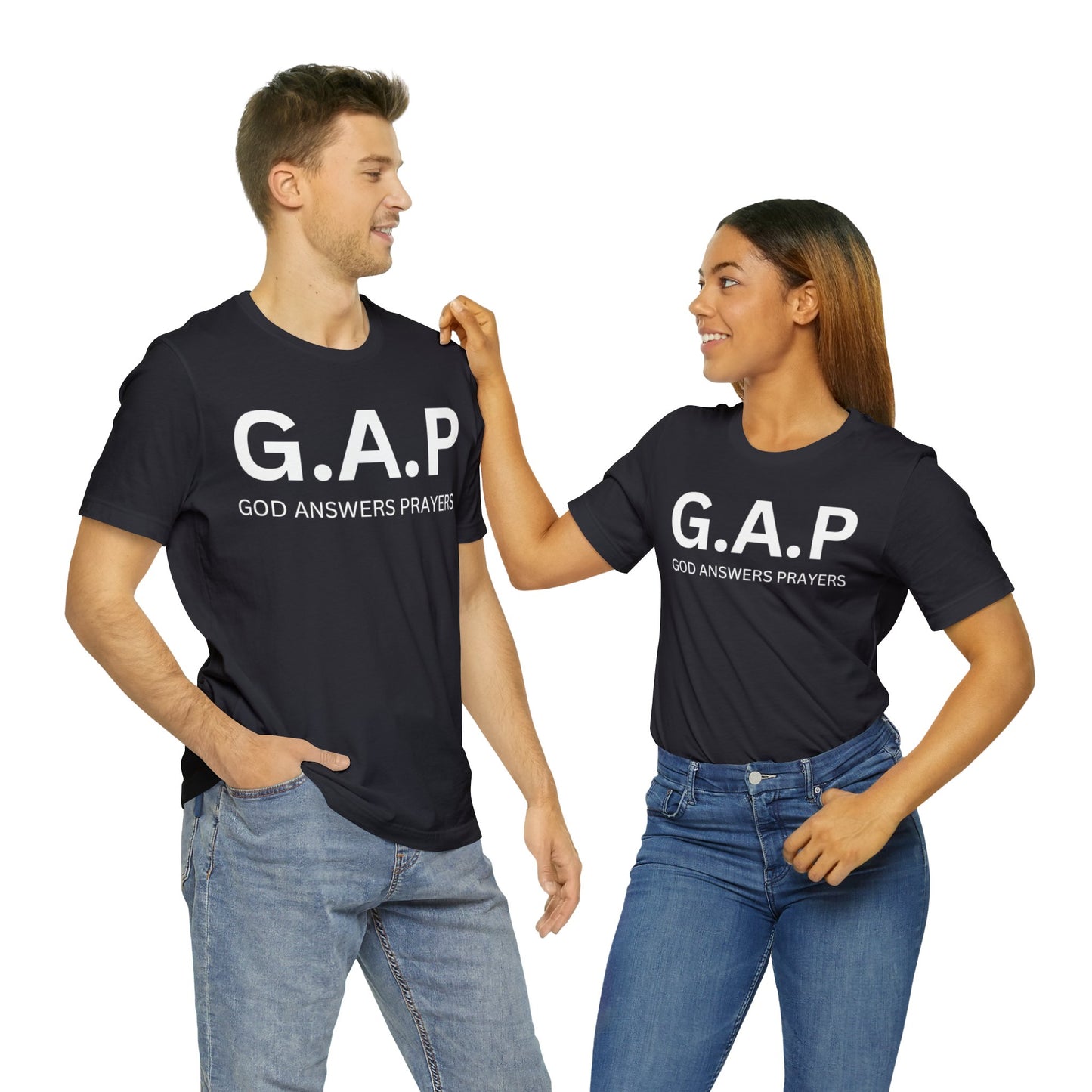 GOD ANSWERS PRAYERS Unisex Jersey Short Sleeve Tee