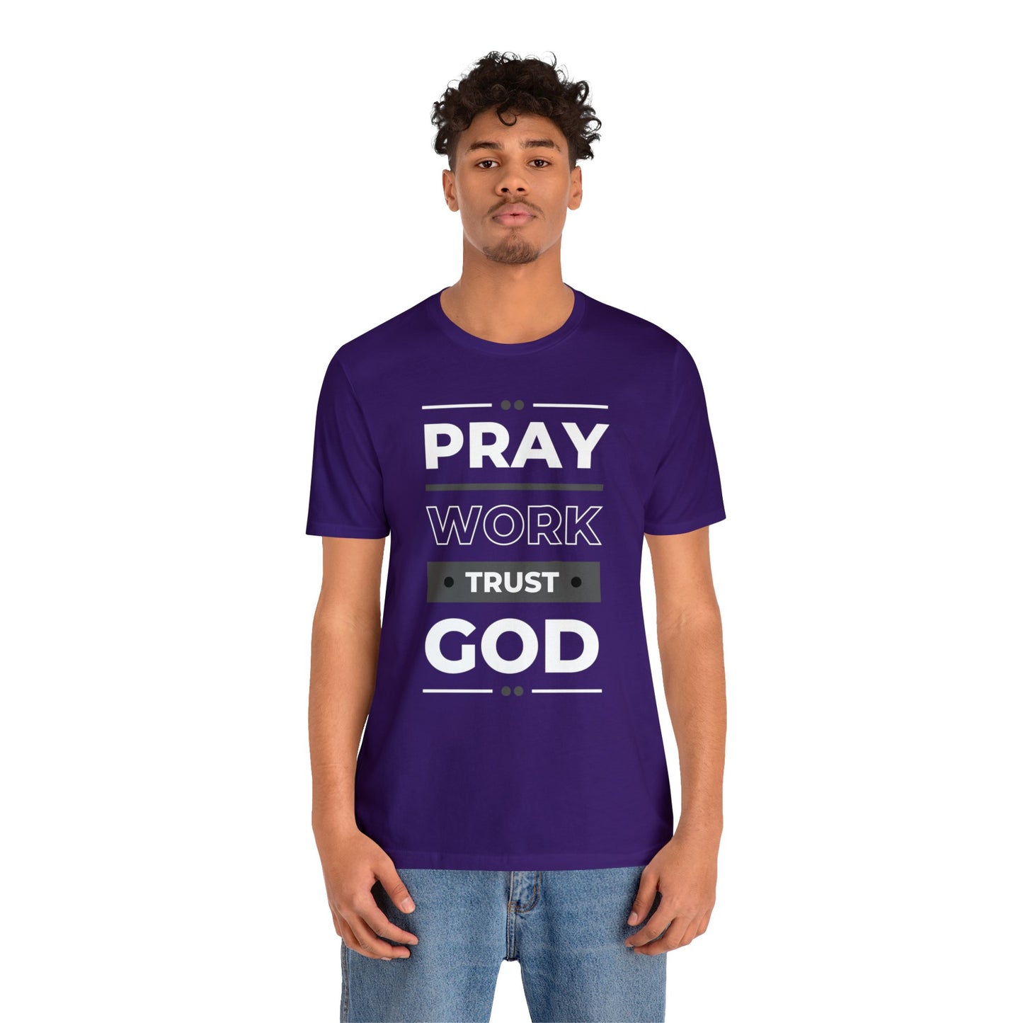 PRAY WORK TRUST GOD Unisex Jersey Short Sleeve Tee