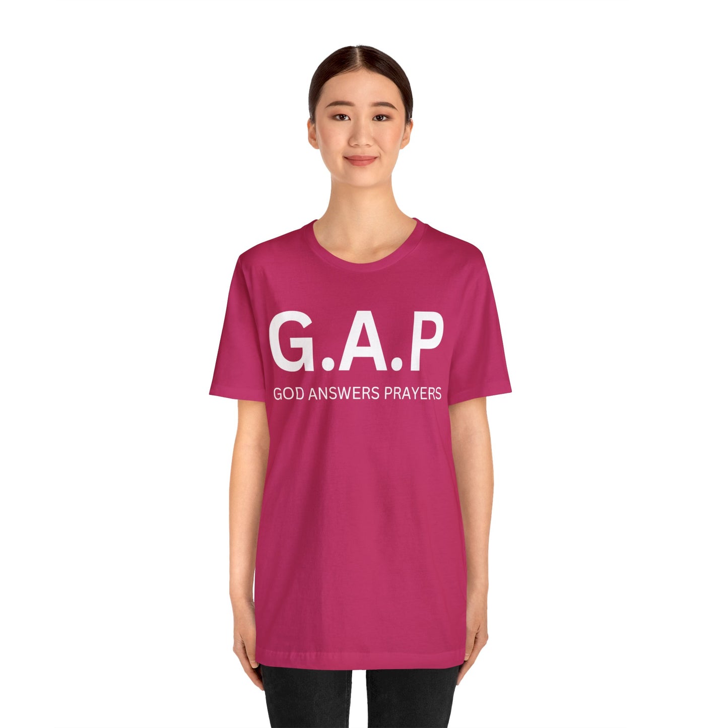 GOD ANSWERS PRAYERS Unisex Jersey Short Sleeve Tee