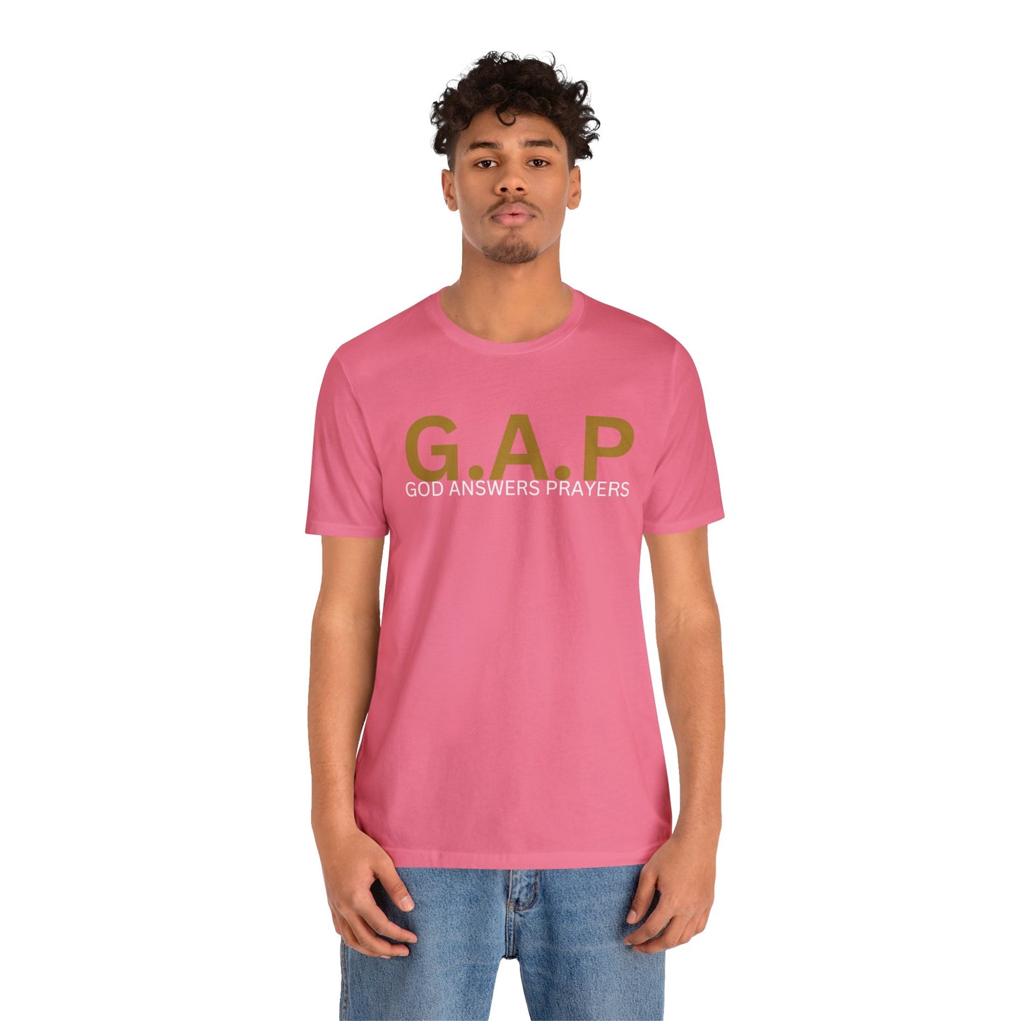 GOD ANSWERS PRAYERS Unisex Jersey Short Sleeve Tee