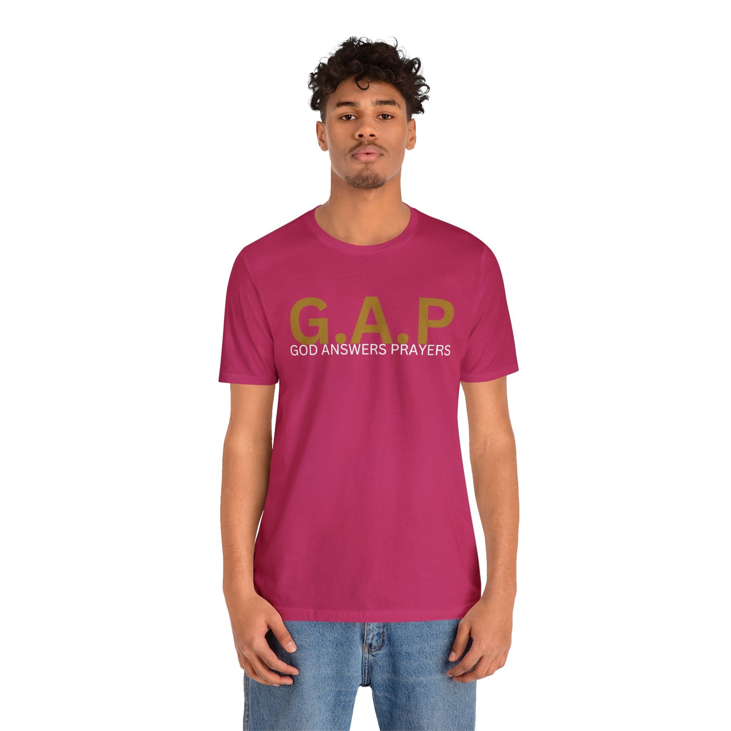 GOD ANSWERS PRAYERS Unisex Jersey Short Sleeve Tee