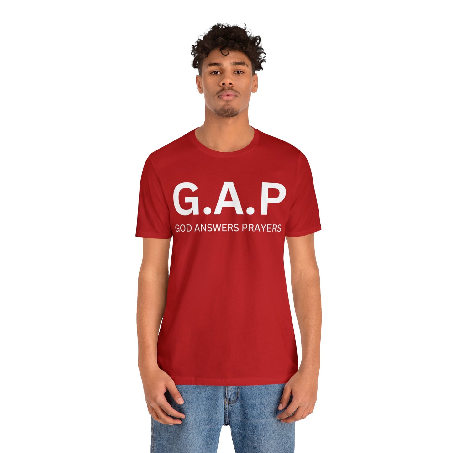 GOD ANSWERS PRAYERS Unisex Jersey Short Sleeve Tee