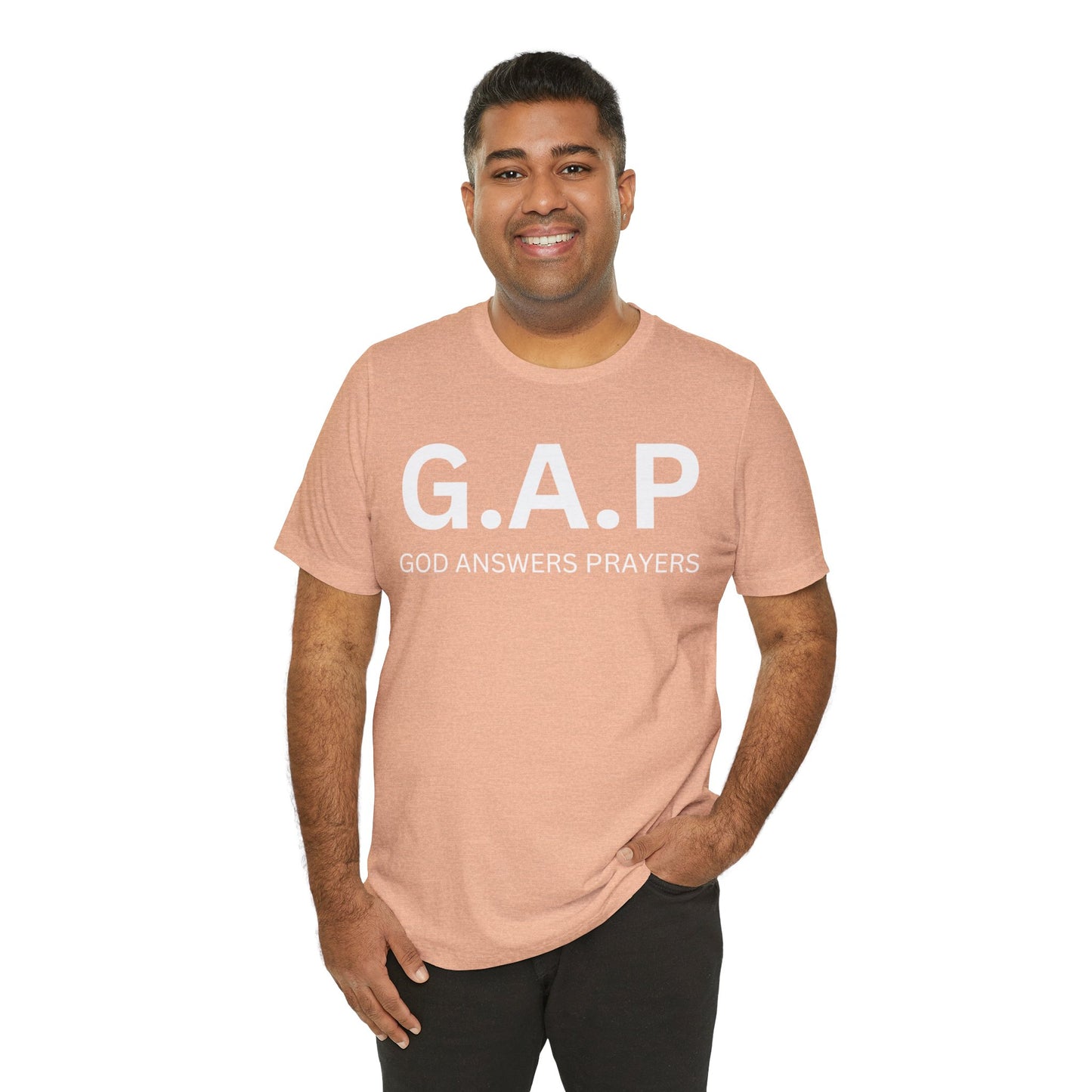 GOD ANSWERS PRAYERS Unisex Jersey Short Sleeve Tee