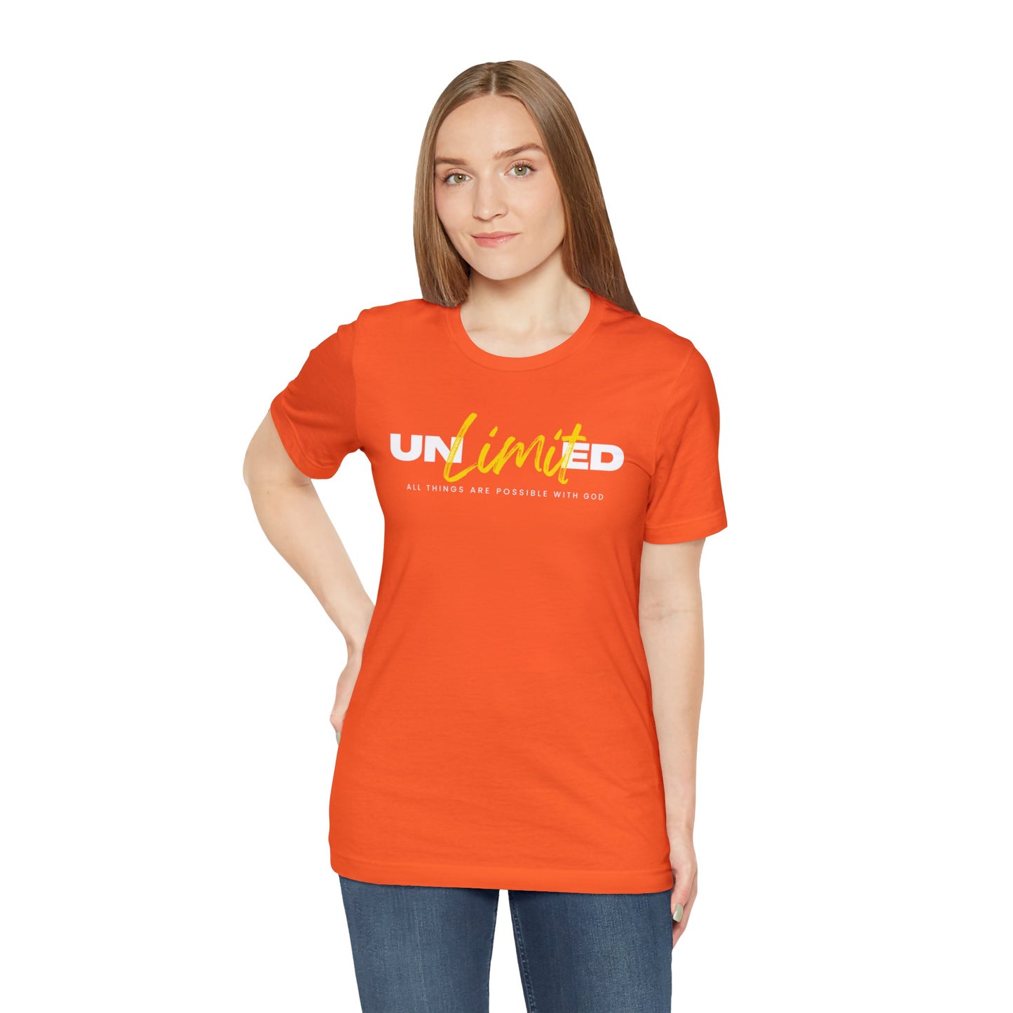 UNLIMITED ALL THINGS ARE POSSIBLE WITH GOD Unisex Jersey Short Sleeve Tee