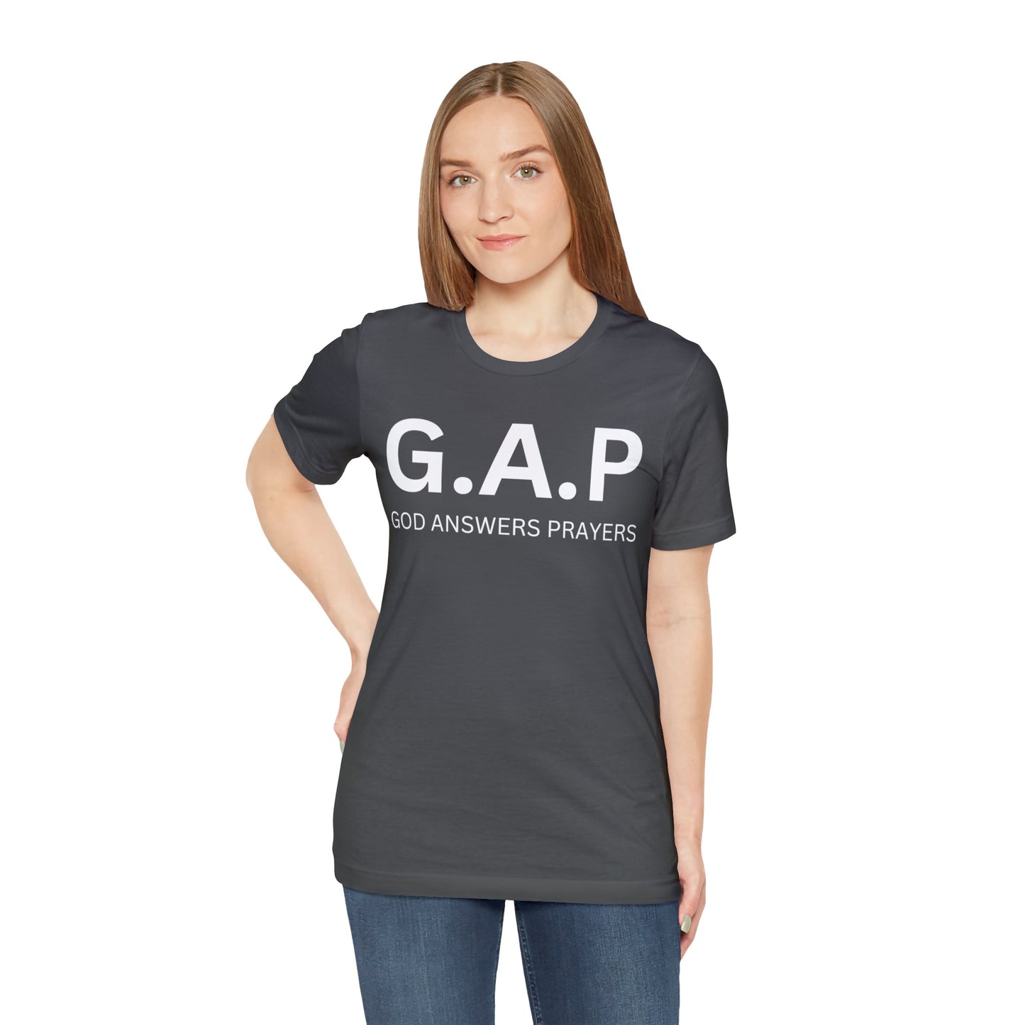 GOD ANSWERS PRAYERS Unisex Jersey Short Sleeve Tee
