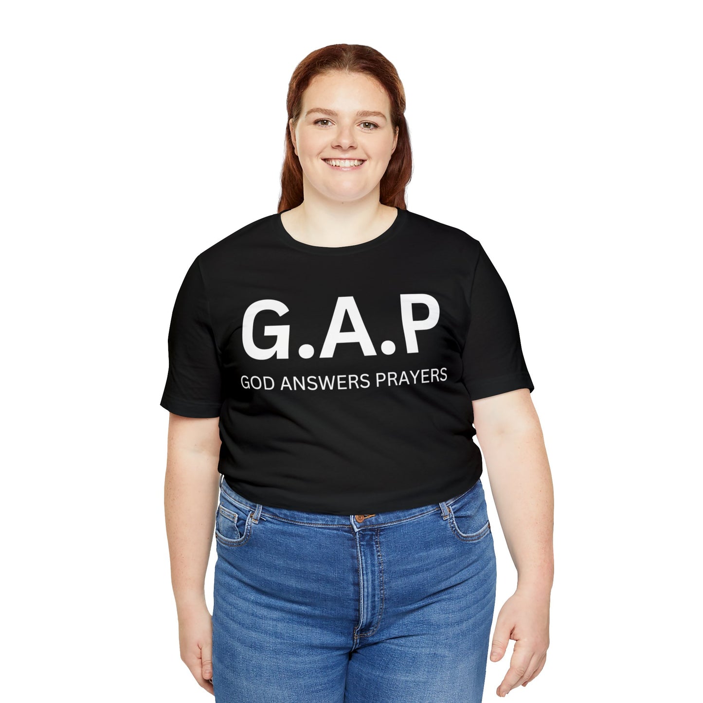 GOD ANSWERS PRAYERS Unisex Jersey Short Sleeve Tee