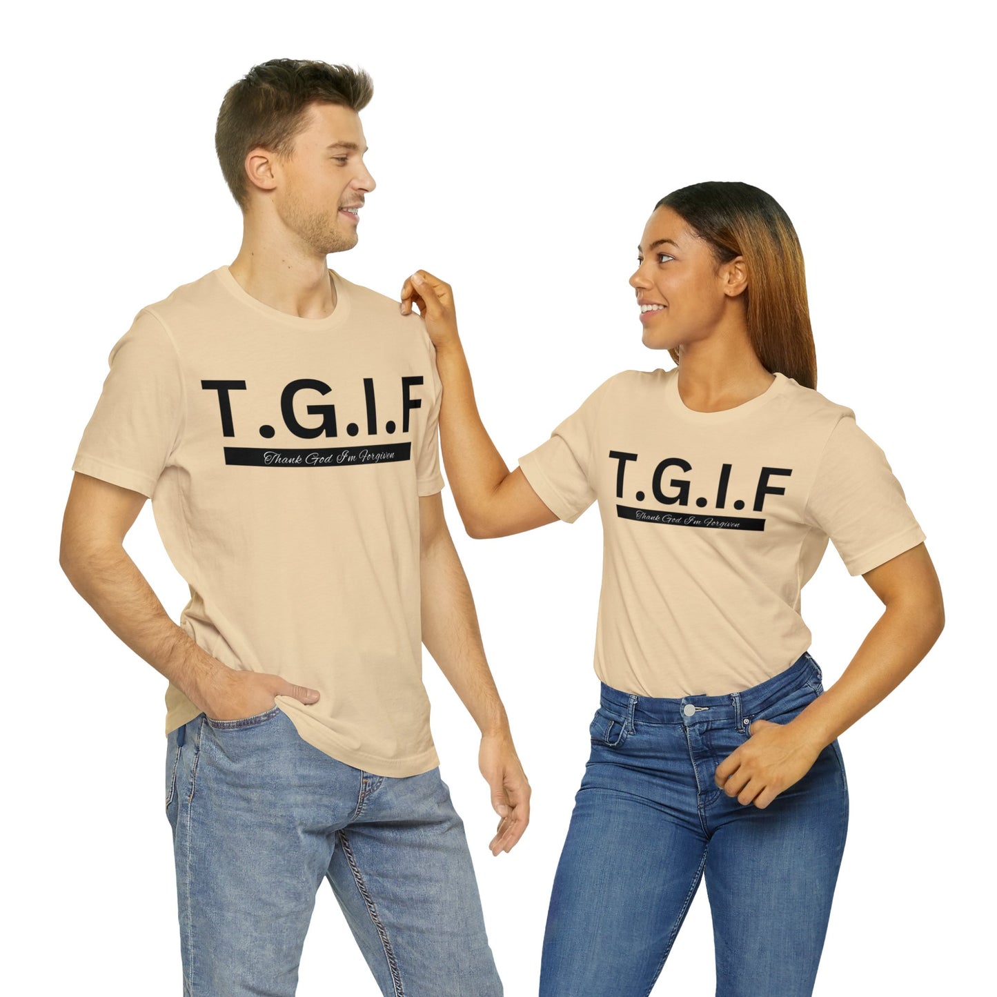 T.G.I.F - THANK GOD I'M FORGIVEN Unisex Jersey Short Sleeve Tee