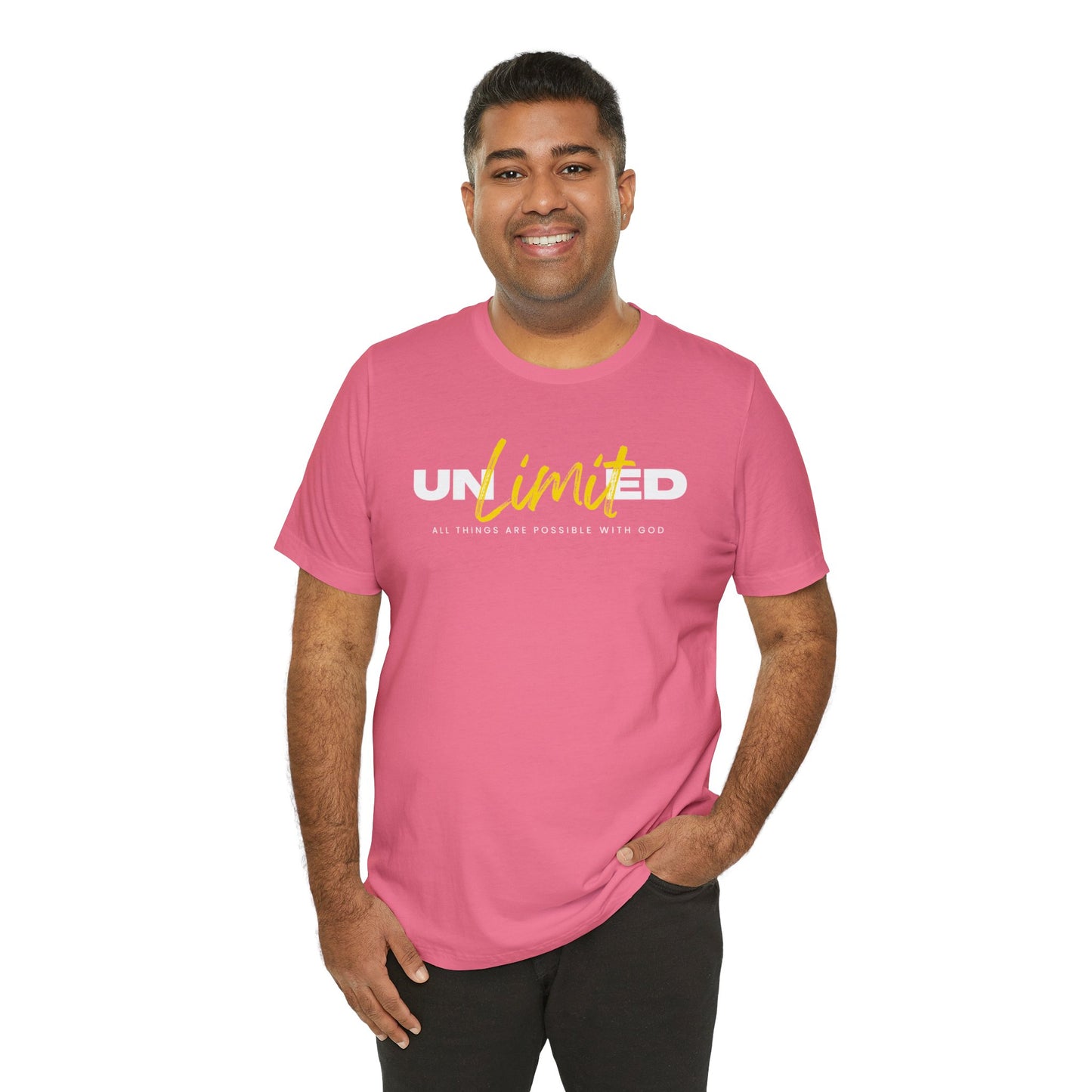 UNLIMITED ALL THINGS ARE POSSIBLE WITH GOD Unisex Jersey Short Sleeve Tee