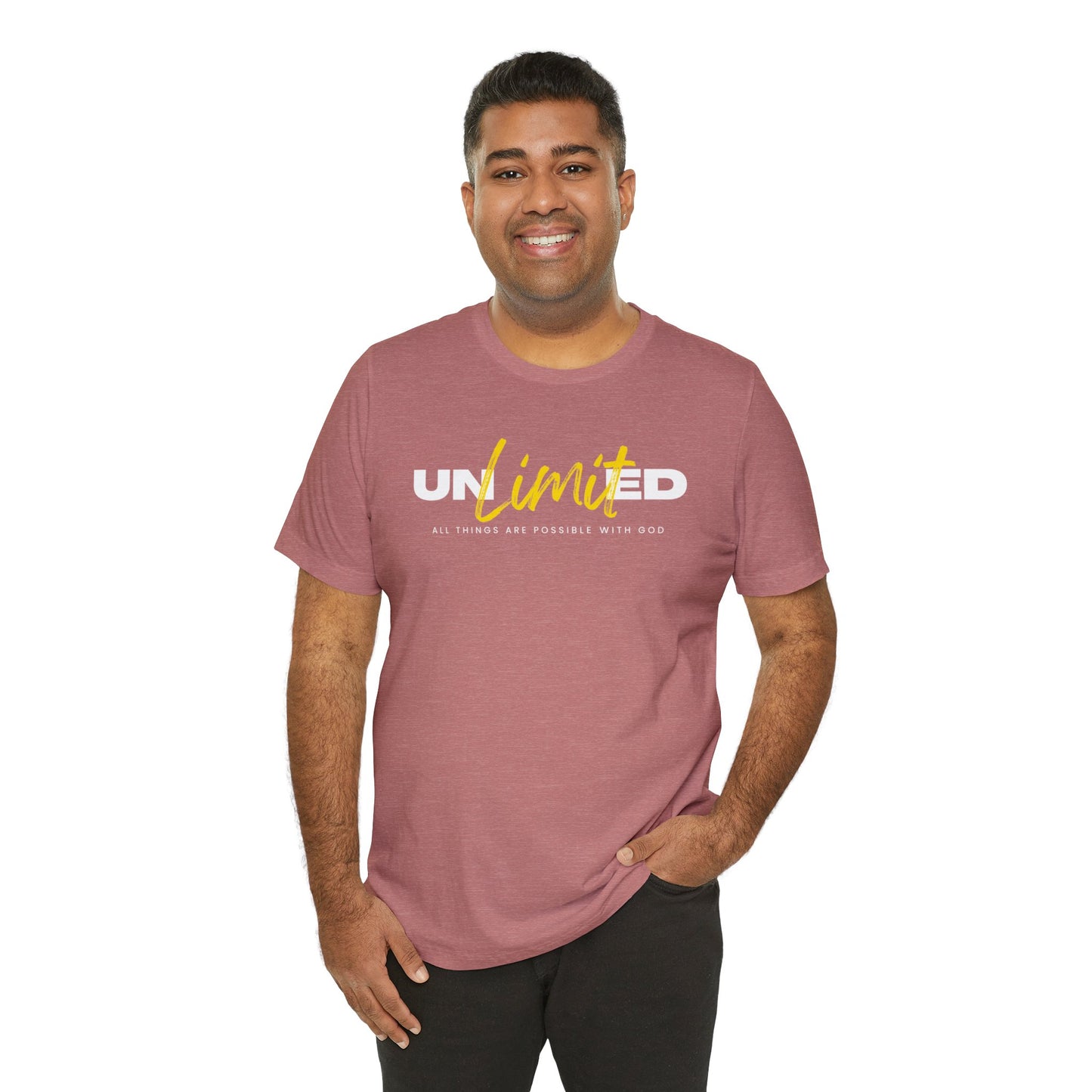 UNLIMITED ALL THINGS ARE POSSIBLE WITH GOD Unisex Jersey Short Sleeve Tee