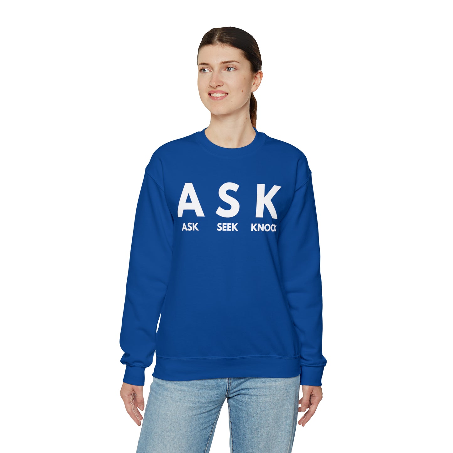 ASK SEEK KNOCK Unisex Heavy Blend™ Crewneck Sweatshirt